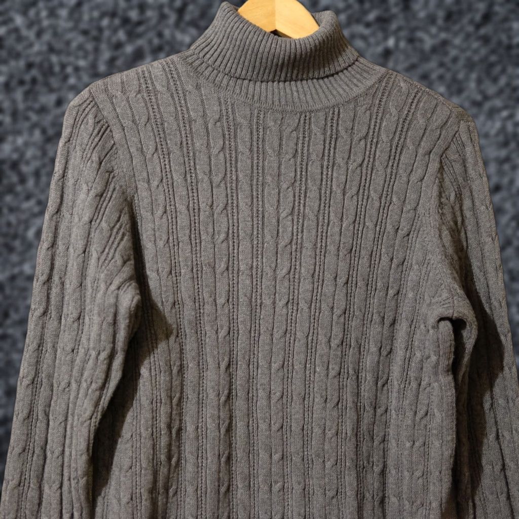 Vintage VINTAGE EUC St. John's Bay Dark Grey Cable Knit Turtle Neck Sweater Womens XL #A14-6 Size XL / US 12-14 / IT 48-50 - 1 Thumbnail