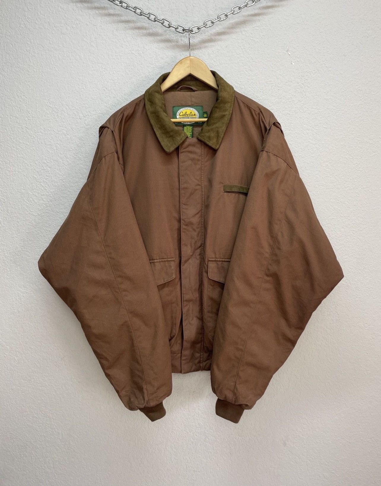 Schott Vintage y2k Avirex Vibe Cabelas Brown Nylon Leather Jacket Size US XL / EU 56 / 4 - 4 Thumbnail
