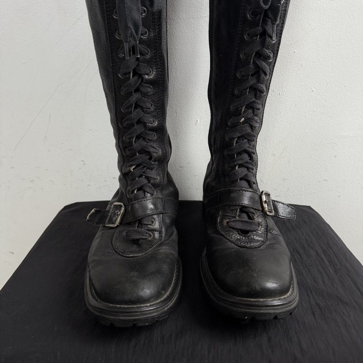 Hysteric Glamour Bumper Italy Lace Up Knee High Boots With Faux Fur Lining Size US 7 / IT 37 - 5 Thumbnail