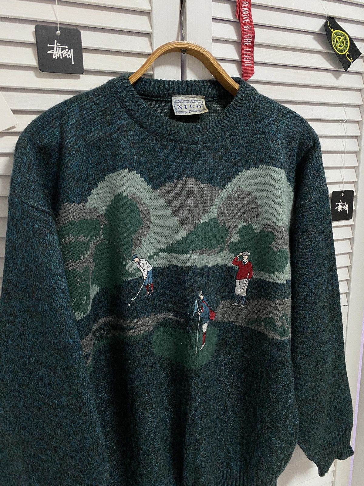 Japanese Brand ⛳️ VINTAGE 90S 00S LEE BIGLOGO OVERSIZE GOLF KNIT LOGO Size US L / EU 52-54 / 3 - 2 Thumbnail