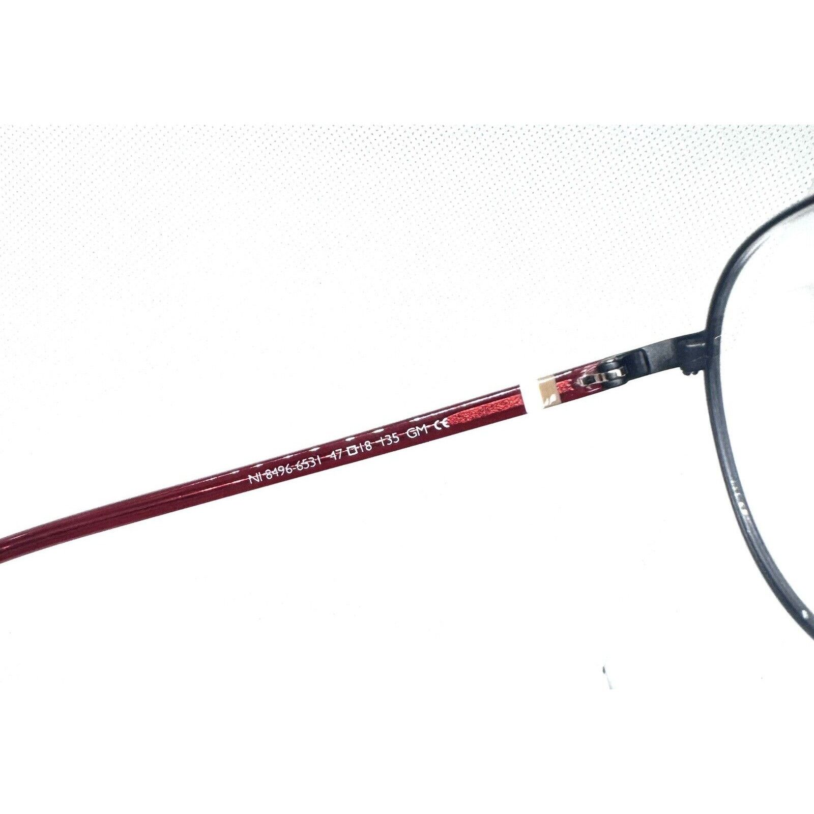 Frame NIFTIES NI 8496-6531 BLACK METAL ROUND WITH RED EYEGLASSES Size ONE SIZE - 7 Thumbnail