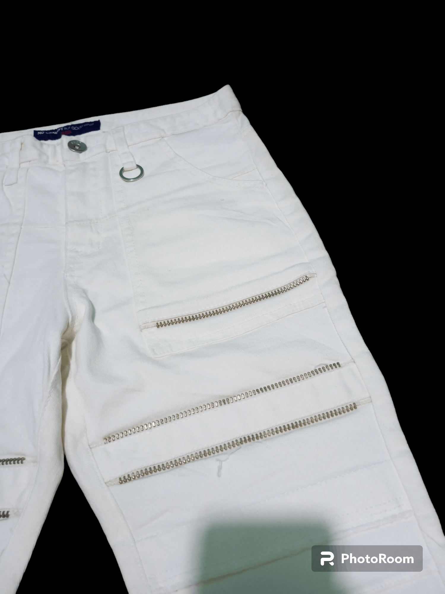 Hysteric Glamour Vintage ILDF Multi zipper distressed white denim jeans Size US 29 - 4 Thumbnail