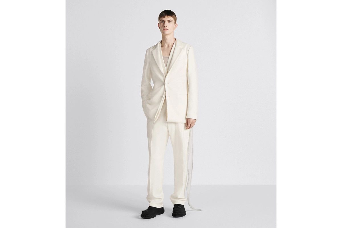 Dior o1bcso1str0125 Pleated Pants in Ecru Size US 30 / EU 46 - 4 Thumbnail