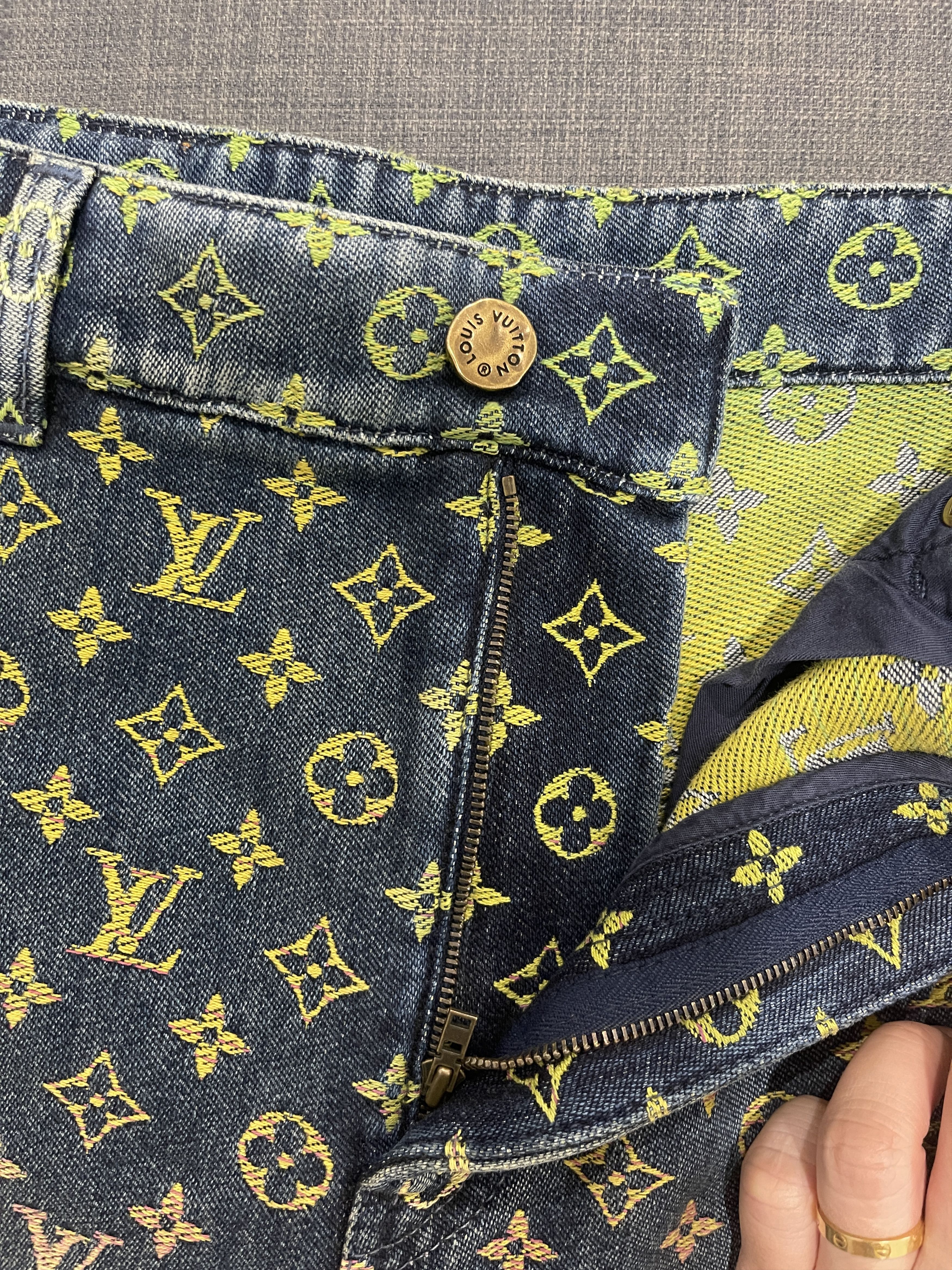 Louis Vuitton Louis Vuitton Rainbow Monogram Denim Shorts Size US 29 - 3 Thumbnail