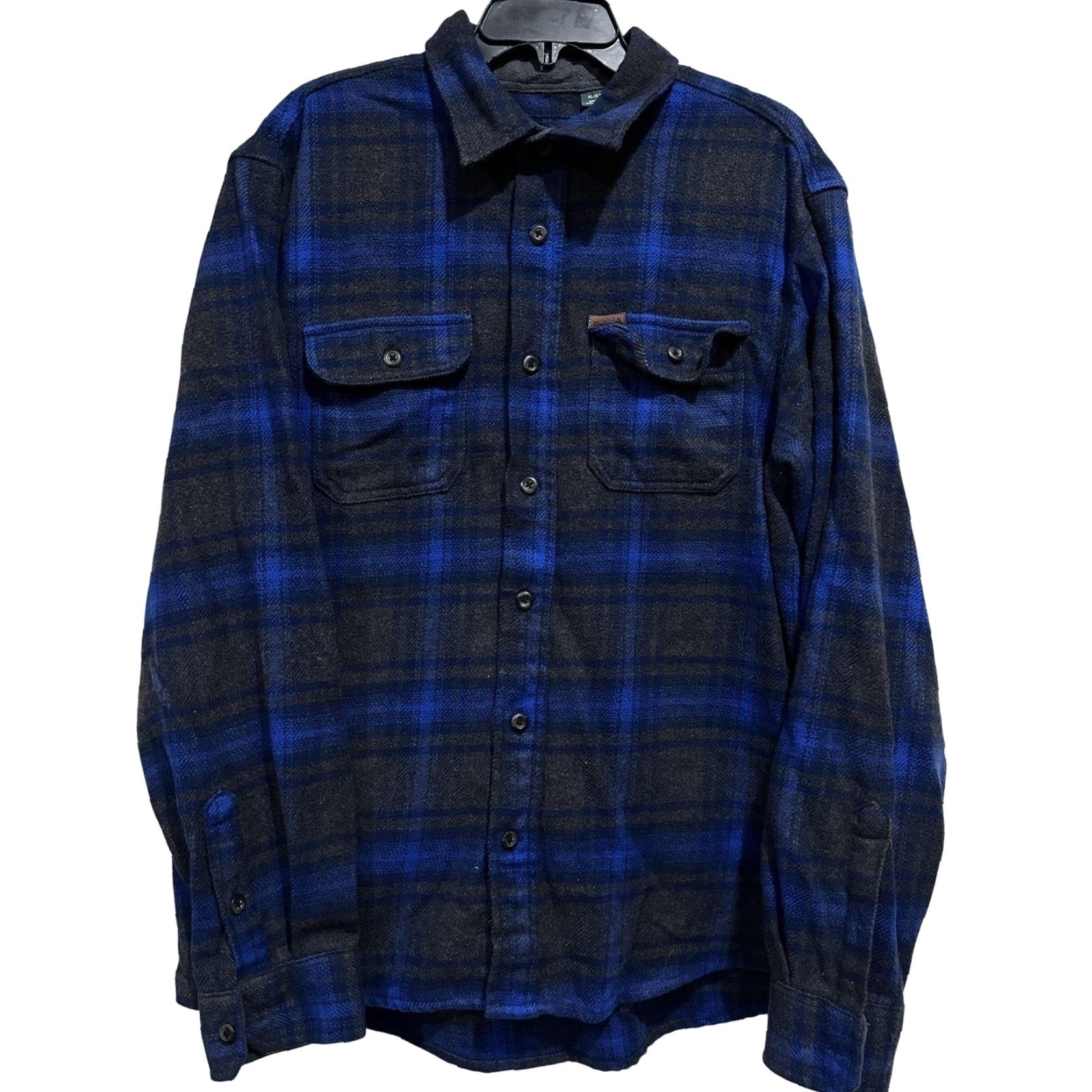Orvis VINTAGE Orvis Flannel Shirt Jacket Mens XL Blue Gray Plaid Button Pockets Thick Shacket Size US XL / EU 56 / 4 - 2 Thumbnail