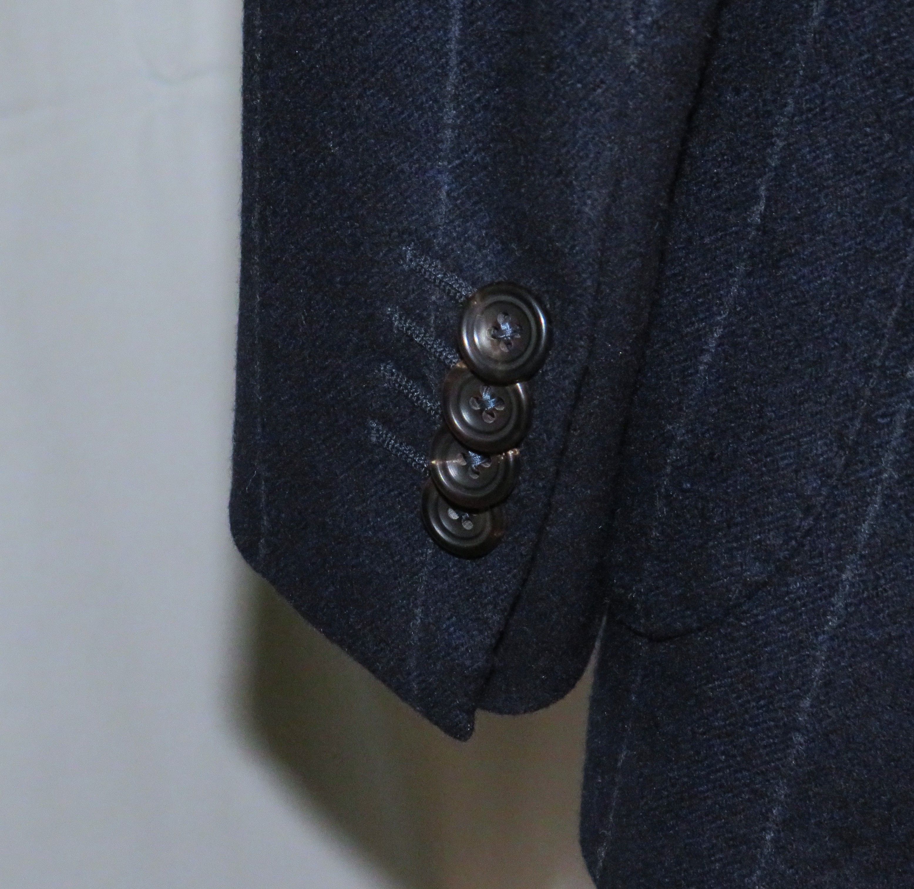 Drake's Navy Blue Chalk Stripe Flannel Three Roll Two Suit 38R NWT Size 38R - 16 Thumbnail