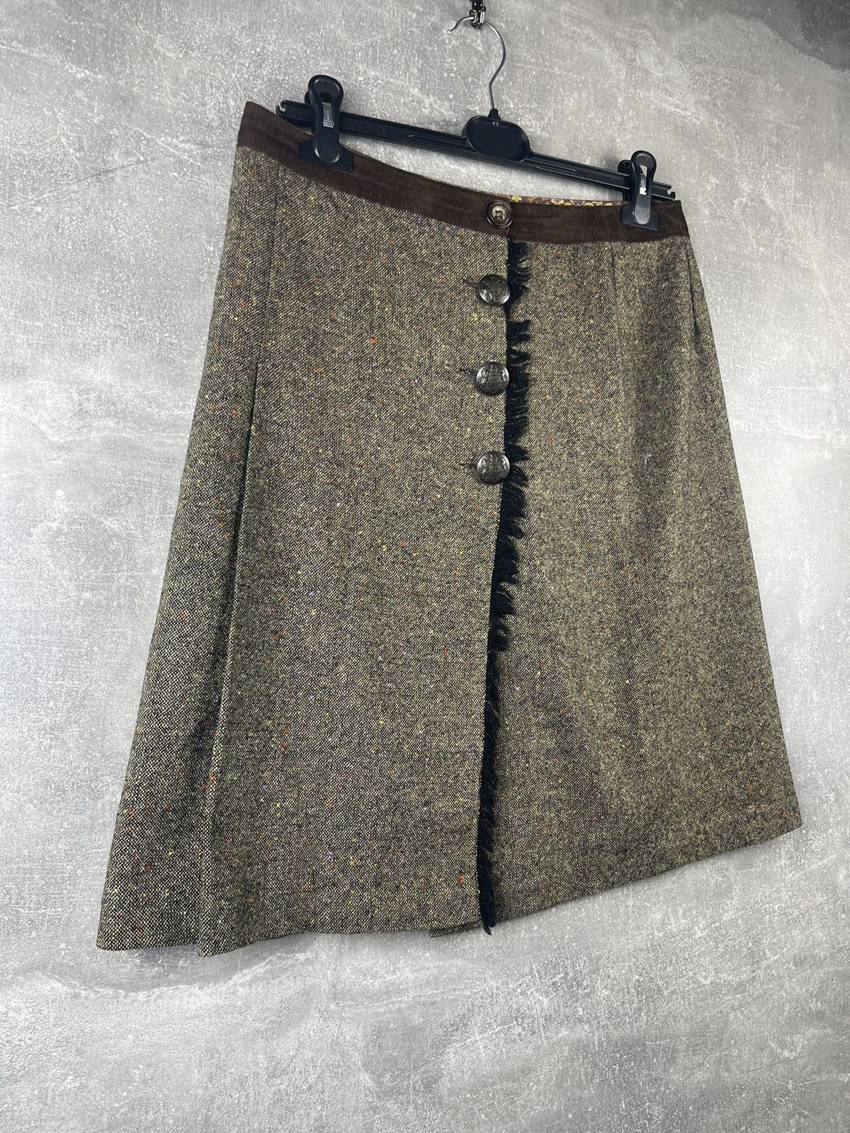 Dolce & Gabbana Dolce&Gabbana Vintage Archives Brown Tweed Buttons Skirt Size 30" / US 8 / IT 44 - 2 Thumbnail