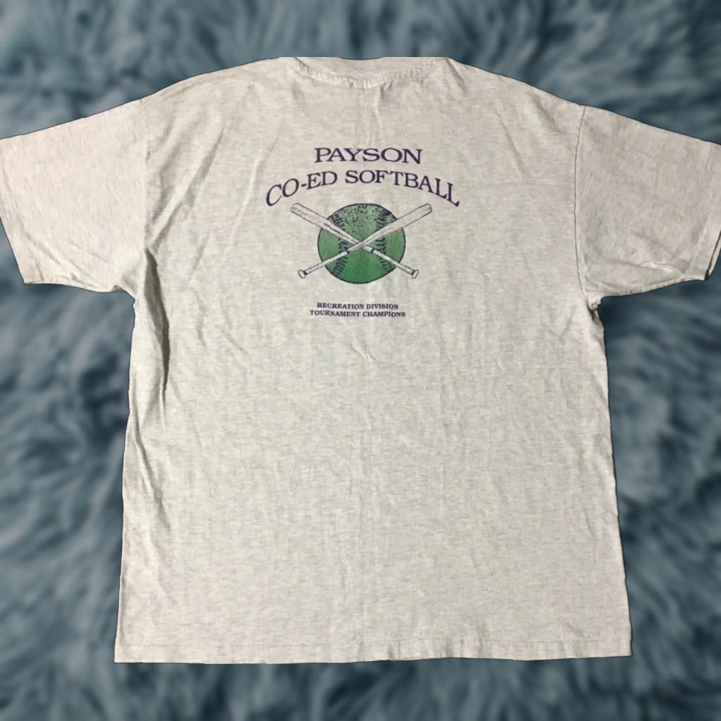 Champion VINTAGE Payson Arizona Softball Champions Shirt XL Gray Single Stitch T-Shirt Men 90s Grunge School Baseball Track & Field USA USA Size US XL / EU 56 / 4 - 1 Thumbnail