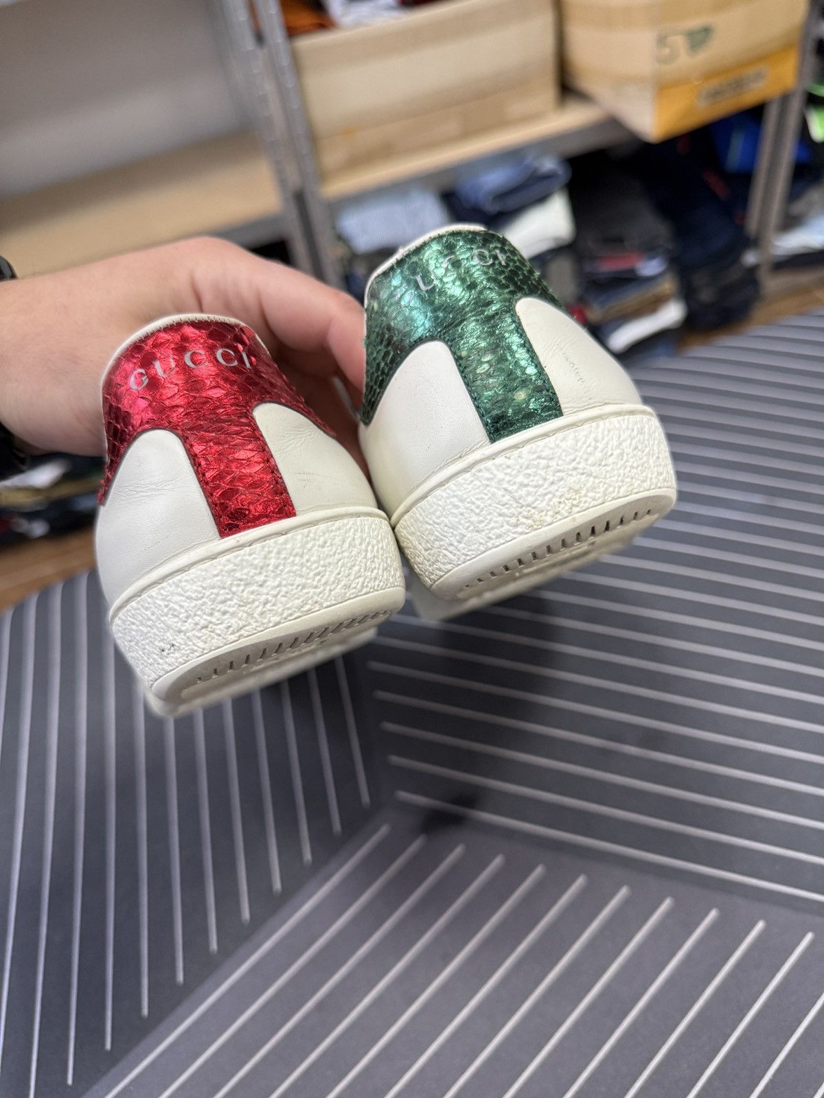 Gucci 🇮🇹 Gucci Ace Snake Embroidered Leather Sneakers Rare Size US 7 / EU 40 - 19 Thumbnail