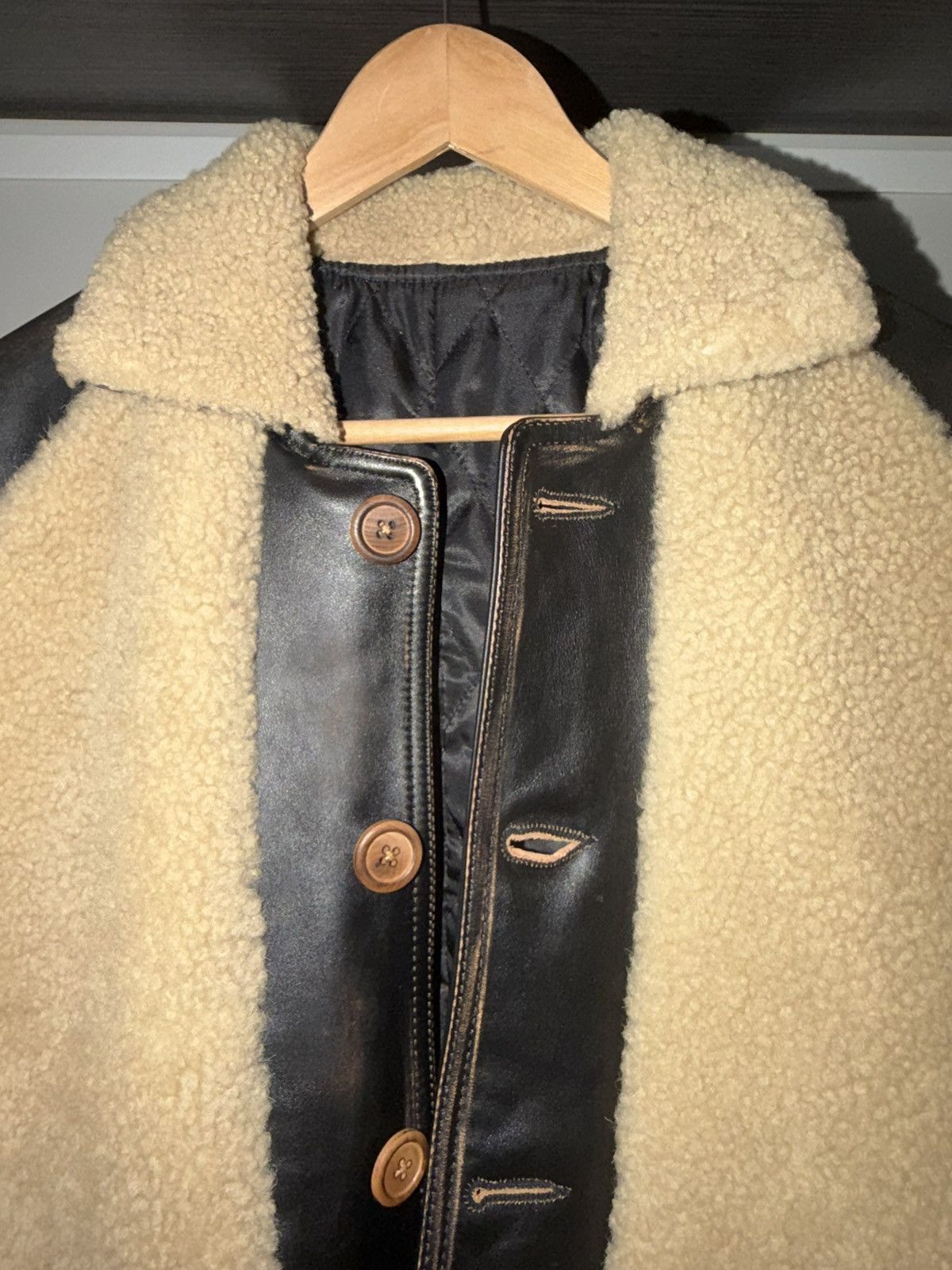 Other Distressed Cowhide & Shearling Leather Jacket Size US S / EU 44-46 / 1 - 3 Thumbnail