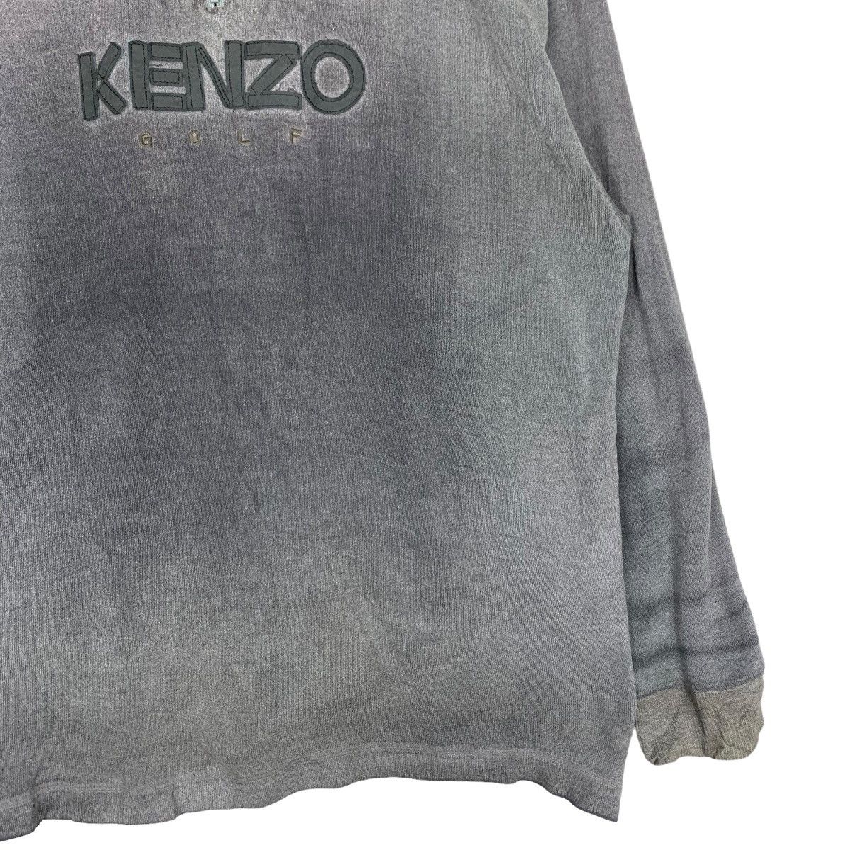 Kenzo Trashed KENZO Embroidery Big Logo Half Zip Sweater #0410-C19 Size US M / EU 48-50 / 2 - 4 Thumbnail