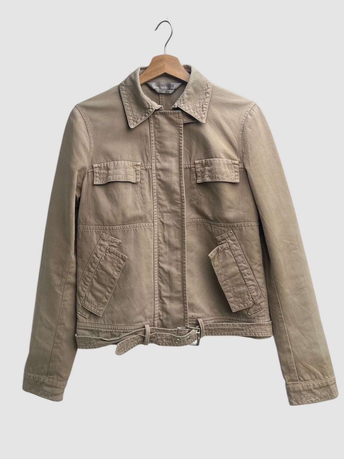 Sportmax Sportmax Cotton Utility Jacket Khaki Made in Italy Size XS / US 0-2 / IT 36-38 - 1 Thumbnail