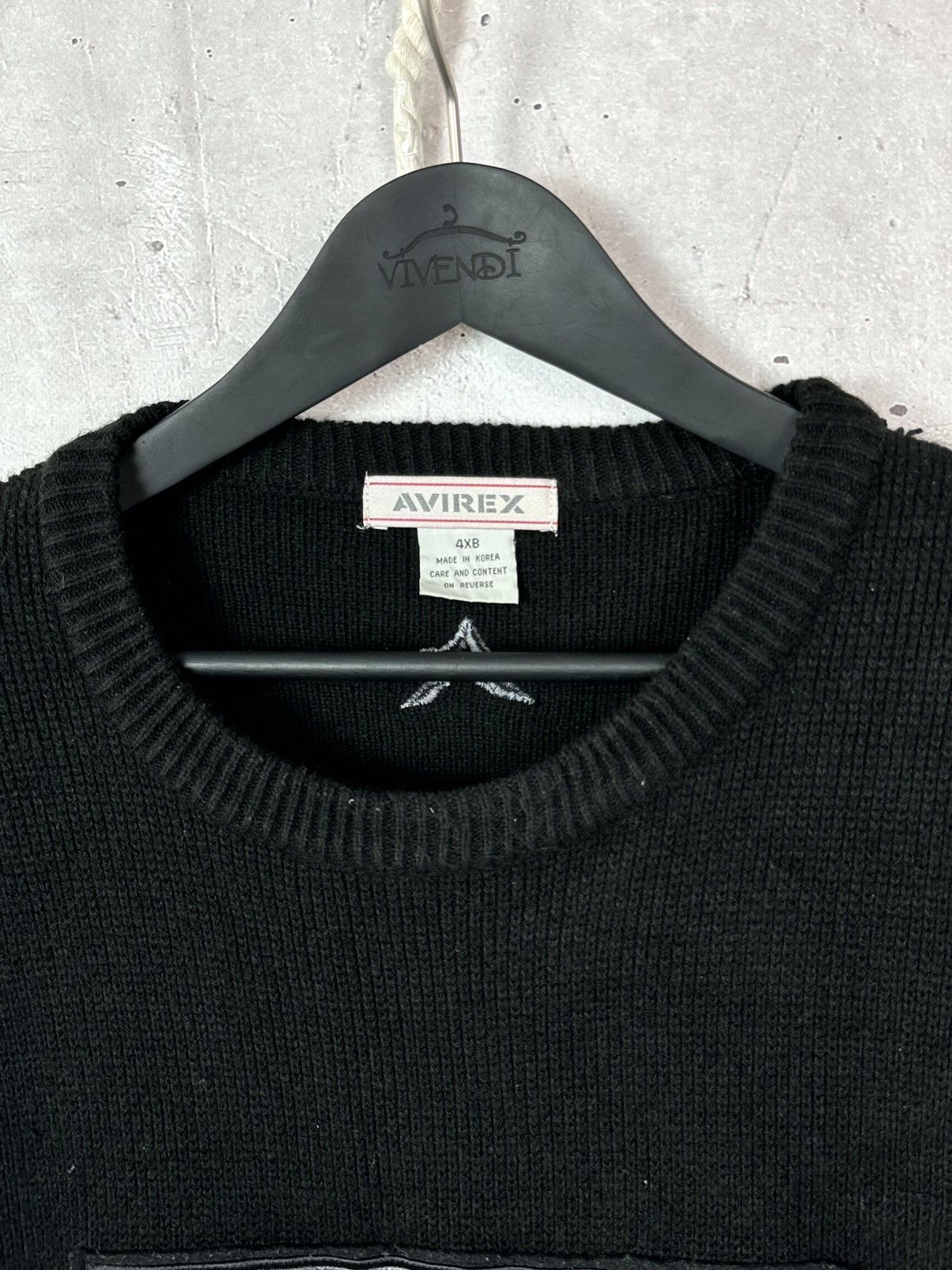 Avirex × Vintage Y2K Vintage Avirex Oversized Black Knit Sweater Size US XXL / EU 58 / 5 - 3 Thumbnail