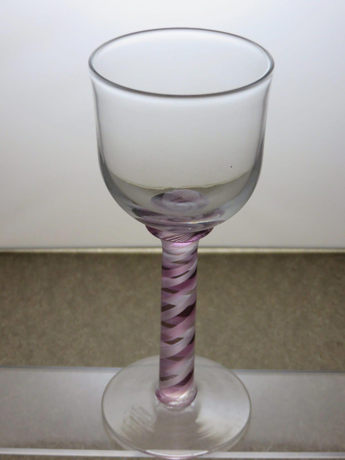 The Unbranded Brand Crystal Clear Bowl Purple Stem Wine Hock Glass 7 1/4" Size ONE SIZE - 5 Thumbnail