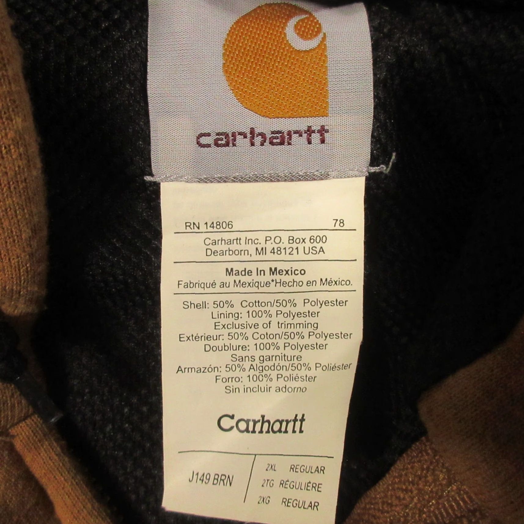 Carhartt VINTAGE Carhartt Hoodie Mens 2XL Full Zip Lined Heavyweight Brown Jersey Logo Workwear 80s 90s Construction Mens Size US XXL / EU 58 / 5 - 3 Thumbnail