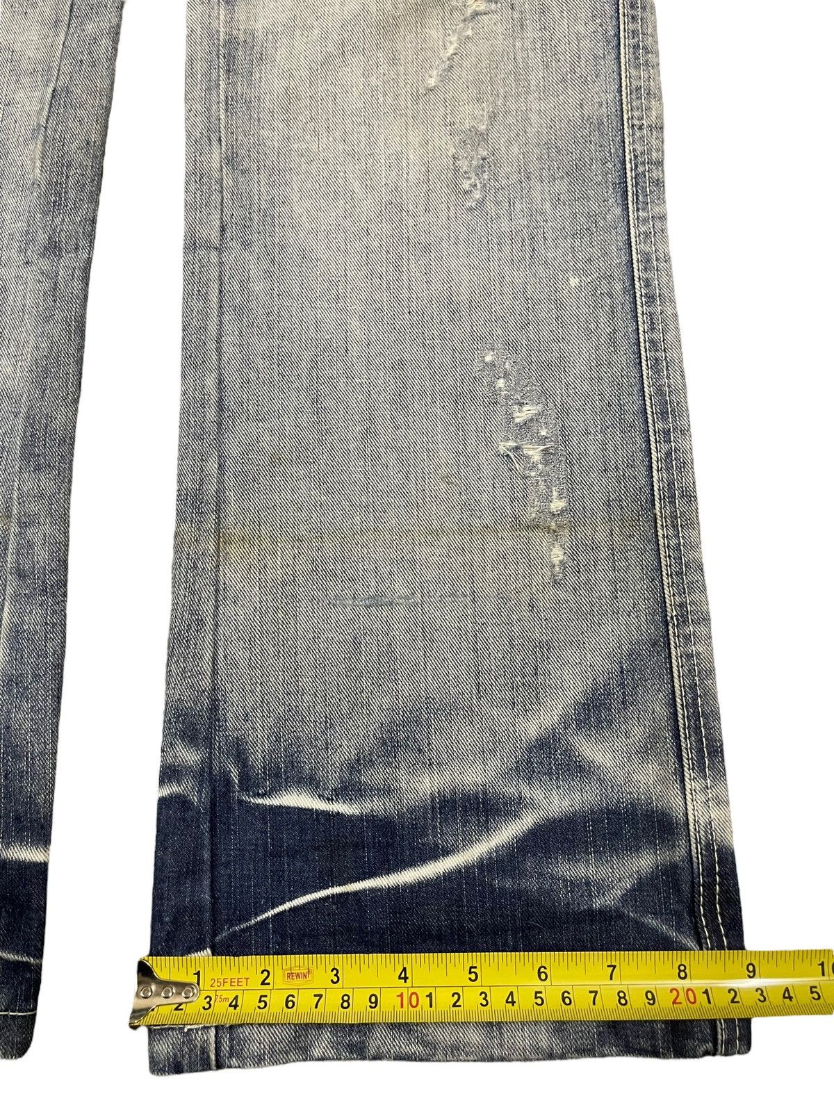 If Six Was Nine Vintage Japanese Brand Blue Wash Distress Flare Jeans Size US 33 - 15 Thumbnail