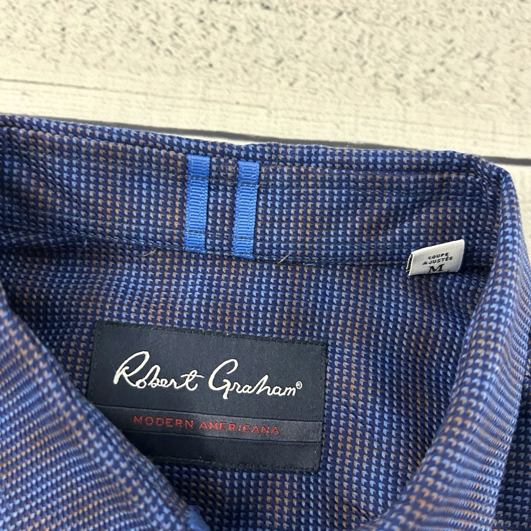 Robert Graham Robert Graham Long Sleeve Plaid Tailored Button Front Shirt Mens Medium Blue Size US M / EU 48-50 / 2 - 3 Thumbnail