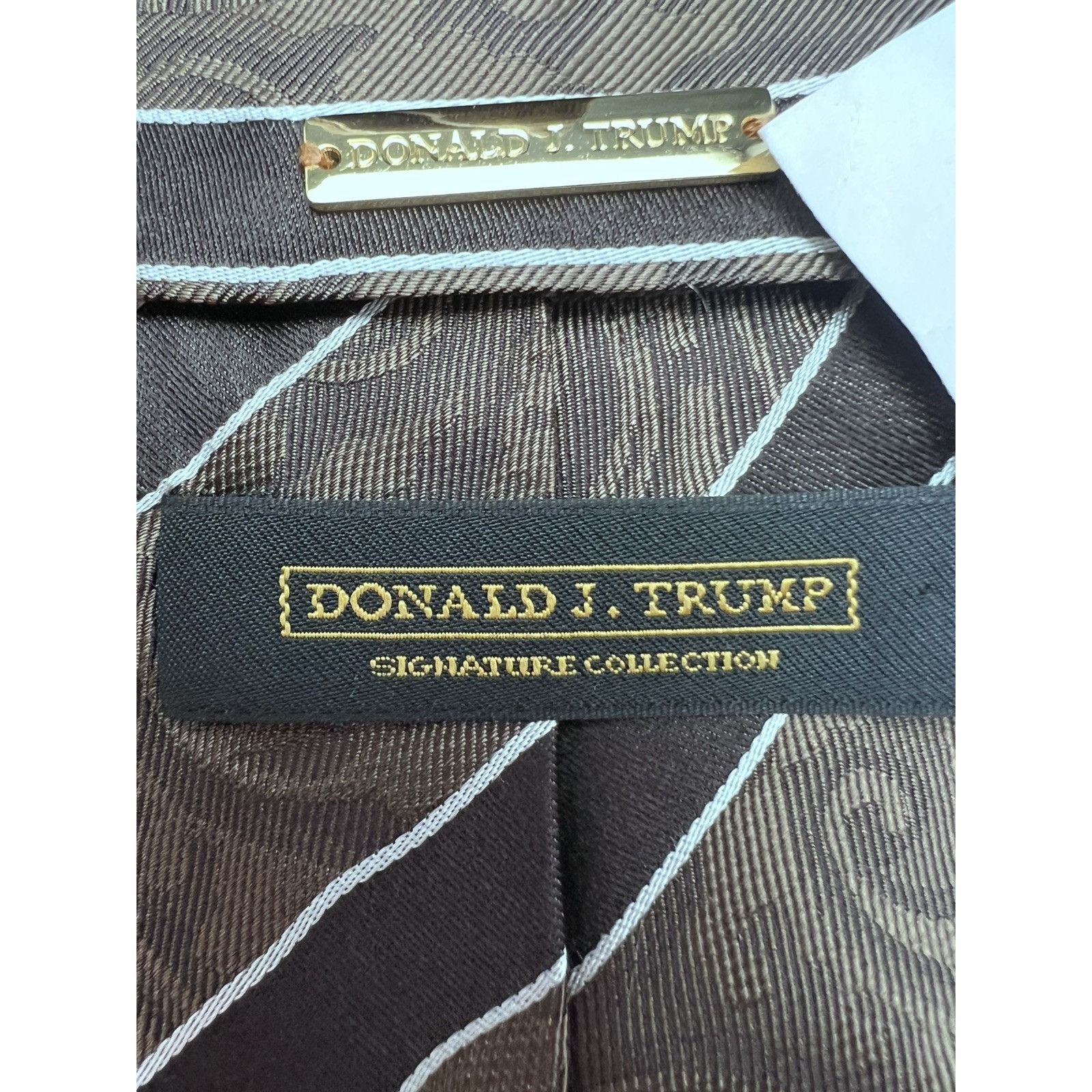 Donald Trump DONALD J. TRUMP MEN'S TIE BROWN/STRIPED WIDTH: 3.7/8" LENGTH Size ONE SIZE - 3 Thumbnail