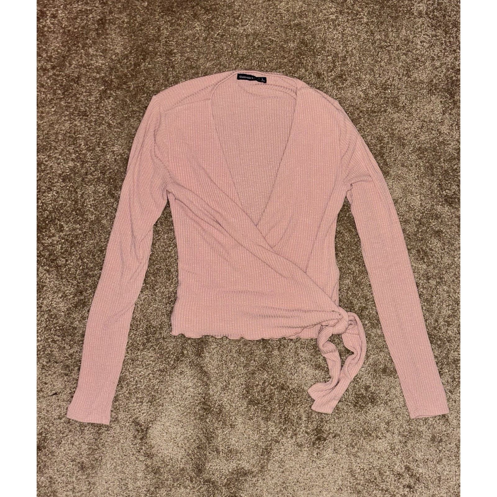 Abercrombie & Fitch Abercrombie & Fitch Ballet Wrap Pink Top Large Y2K Coquette Size L / US 10 / IT 46 - 7 Thumbnail