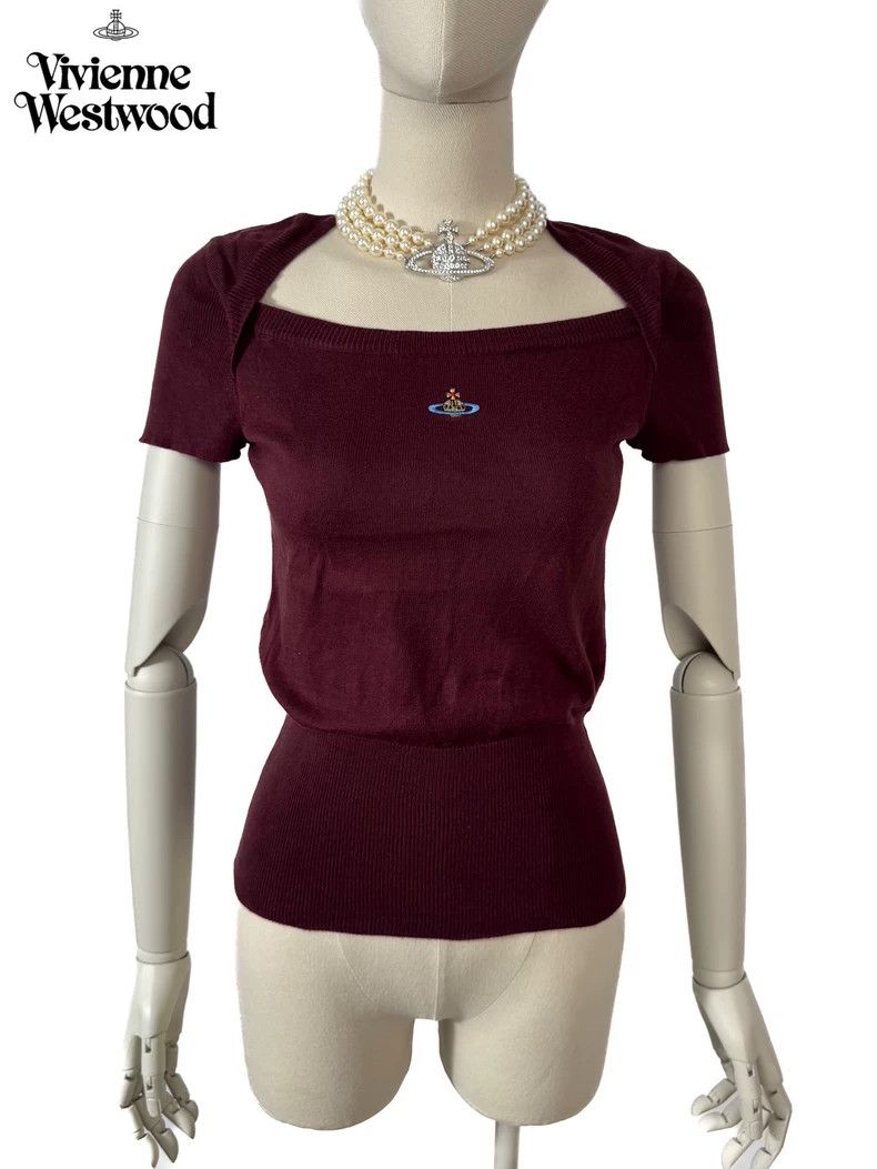 Vivienne Westwood Vivienne Westwood Red Knit Short-Sleeve Top Size US M / EU 48-50 / 2 - 1 Thumbnail