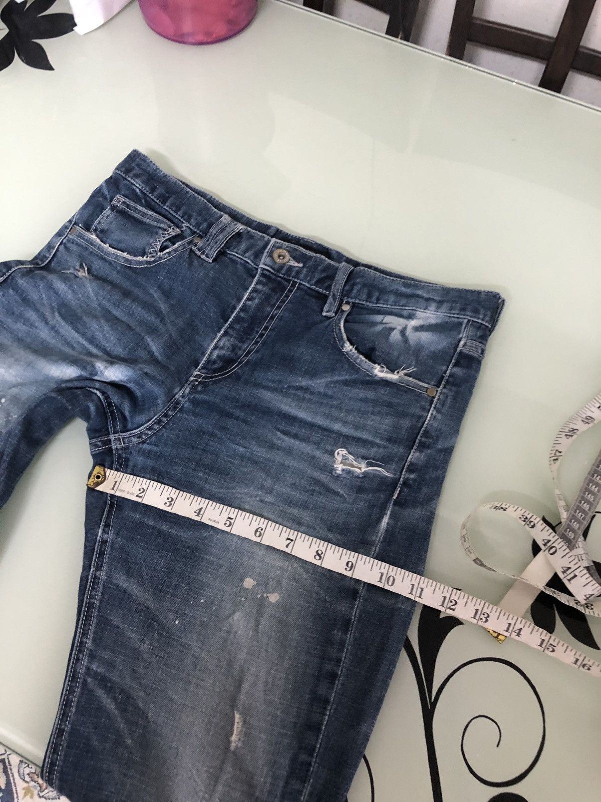 If Six Was Nine Semantic Design Flare Distressed Jeans Like Balmain Size US 30 / EU 46 - 17 Thumbnail
