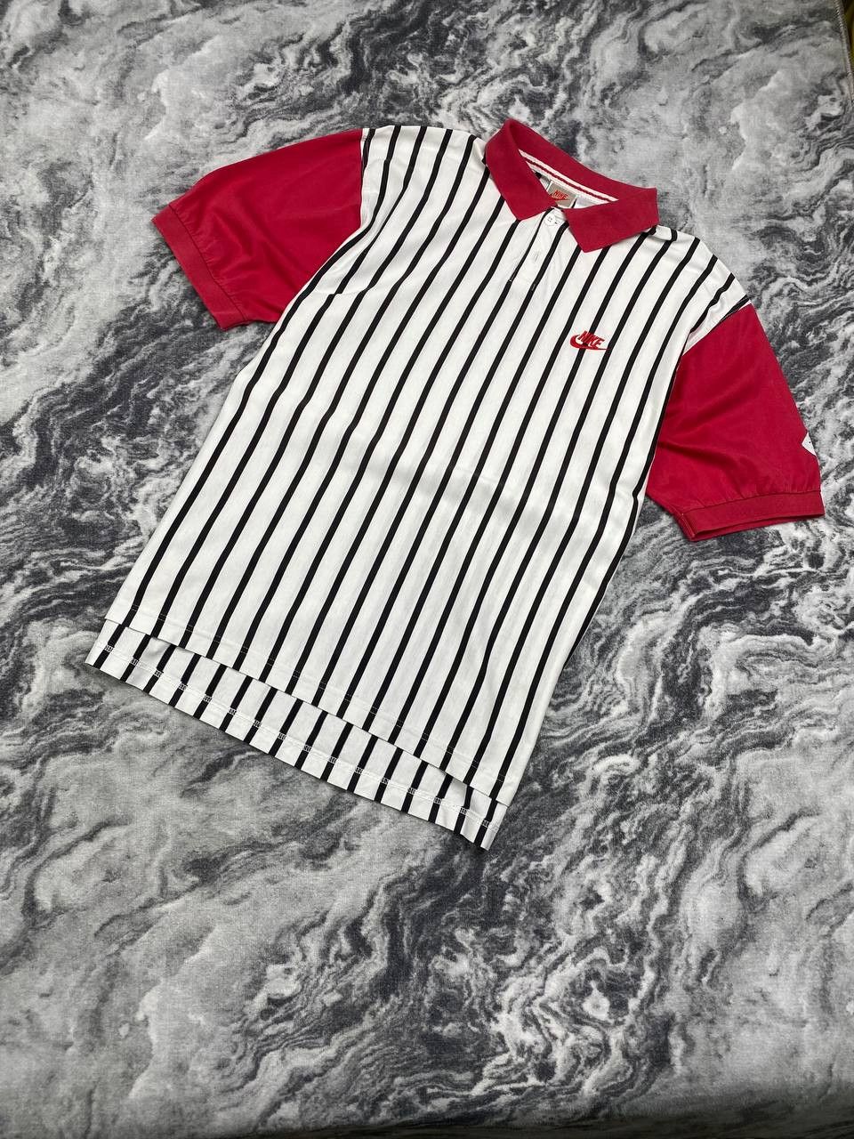 Vintage Nike Supreme Court 90s Striped Polo Shirt