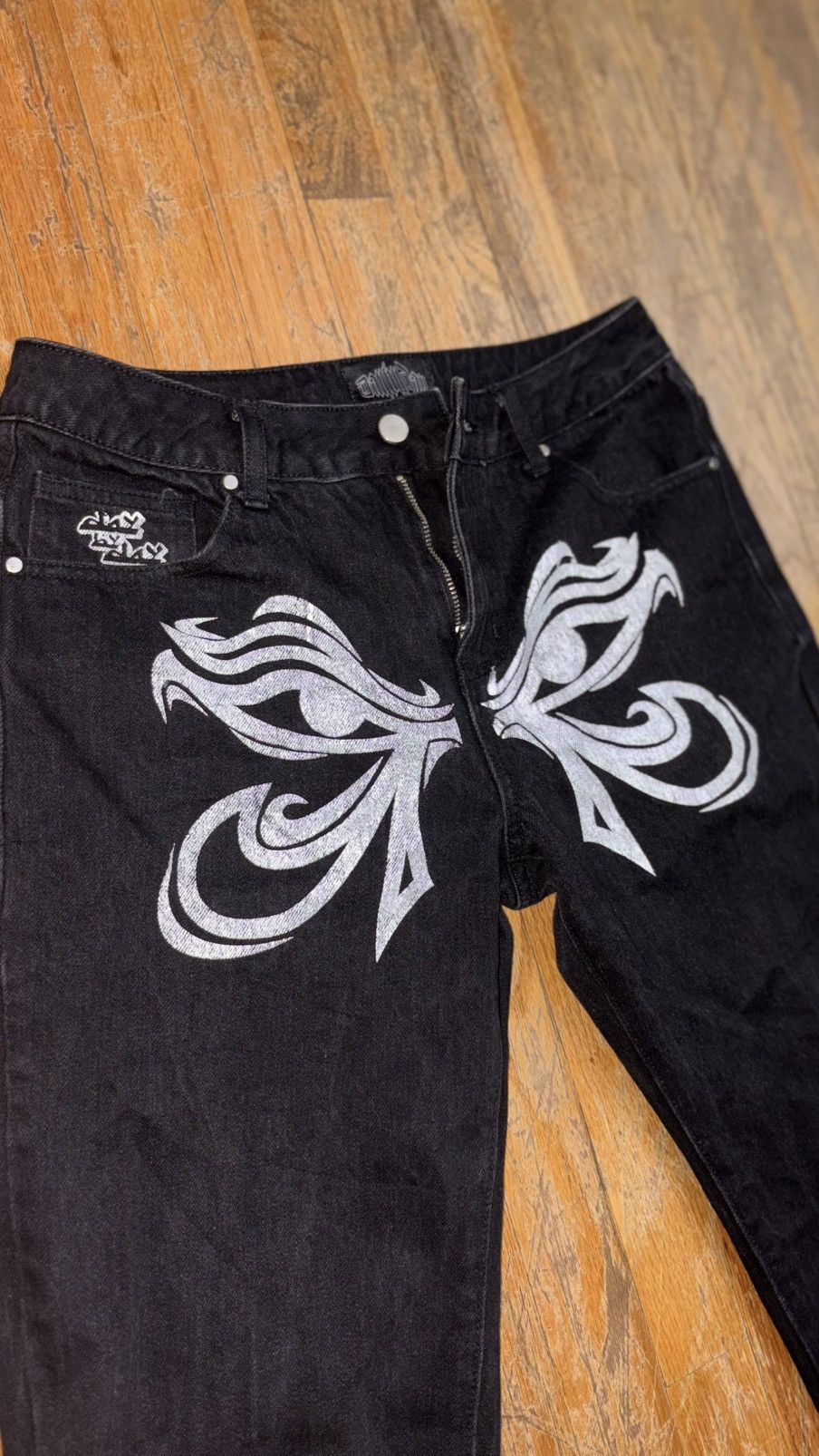 Japanese Brand × Vintage 🚨ANOTHER CRAZY PIECE EYES CROSS JEANS UNIQUE DESIGN CUSTOM🔥 Size US 28 / EU 44 - 7 Thumbnail