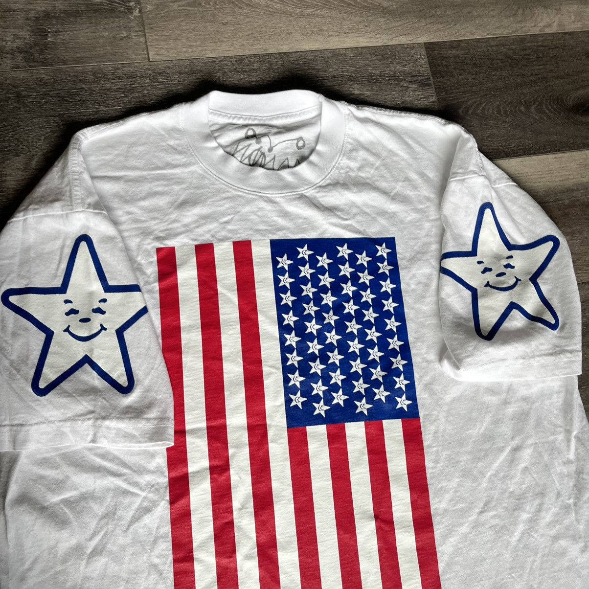Asspizza Asspizza 50 States Tour American Flag Graphic White T Shirt Size US XL / EU 56 / 4 - 5 Thumbnail