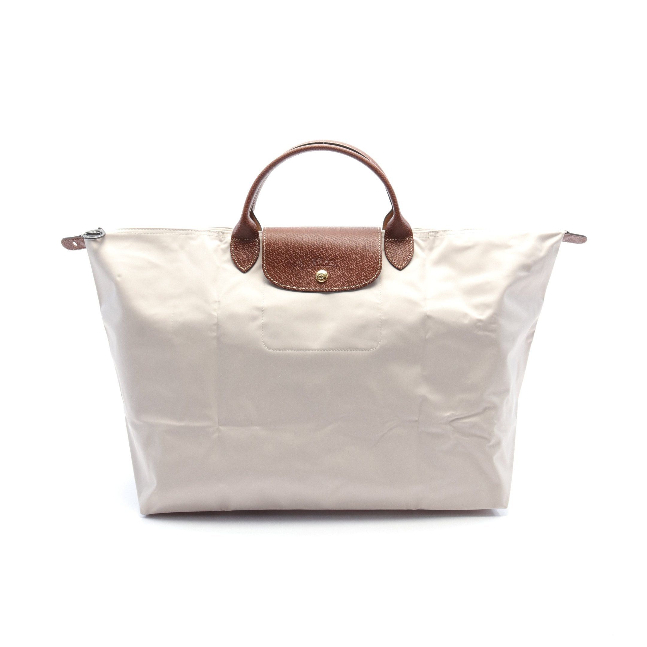 Longchamp Longchamp Le Preage Original Travel S Handbag Tote Bag Nylon Leather Beige Brown Size ONE SIZE - 1 Thumbnail