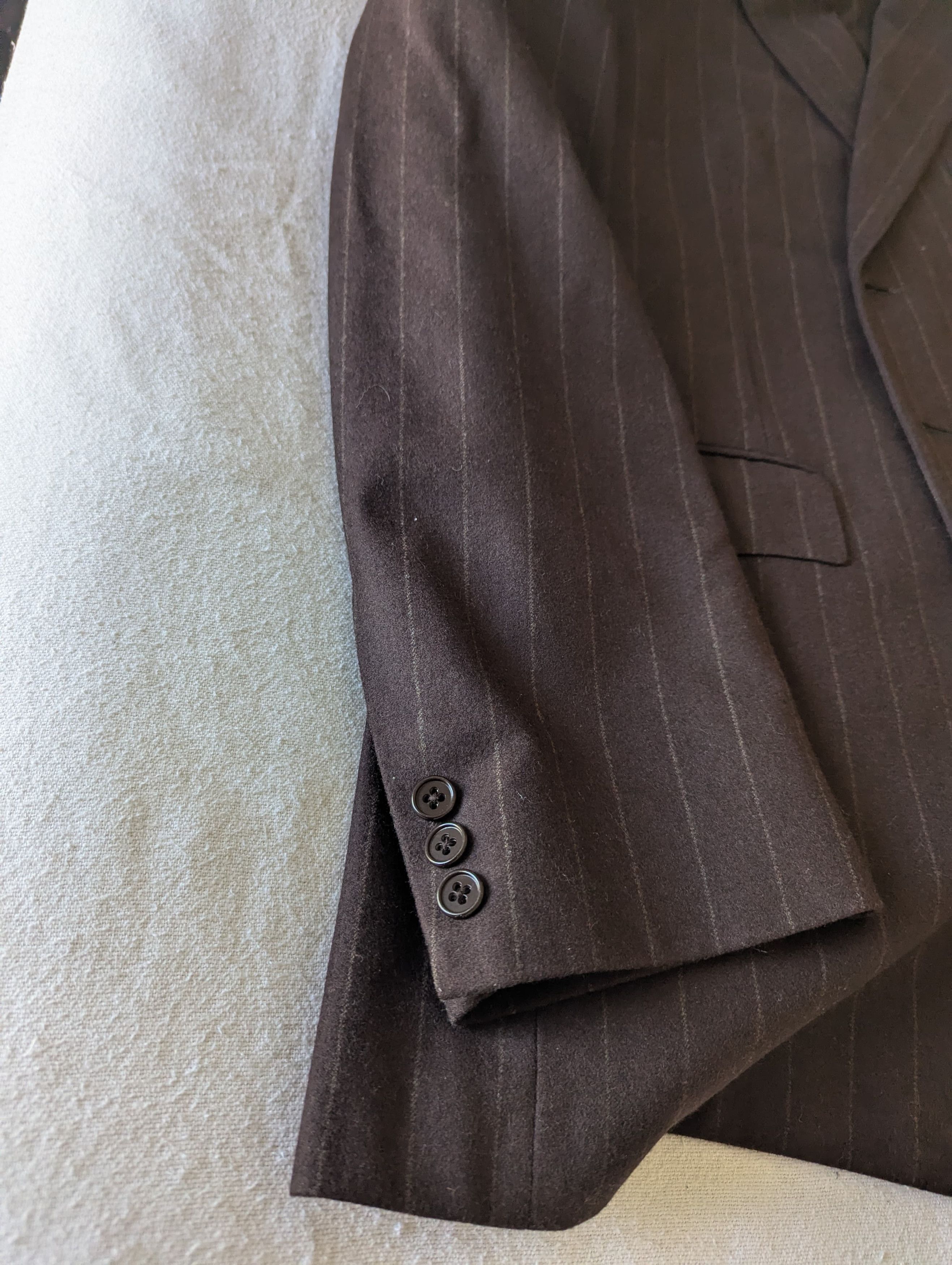 Ralph Lauren Purple Label Vintage Fine Wool Strip Suit Size 44L - 10 Thumbnail