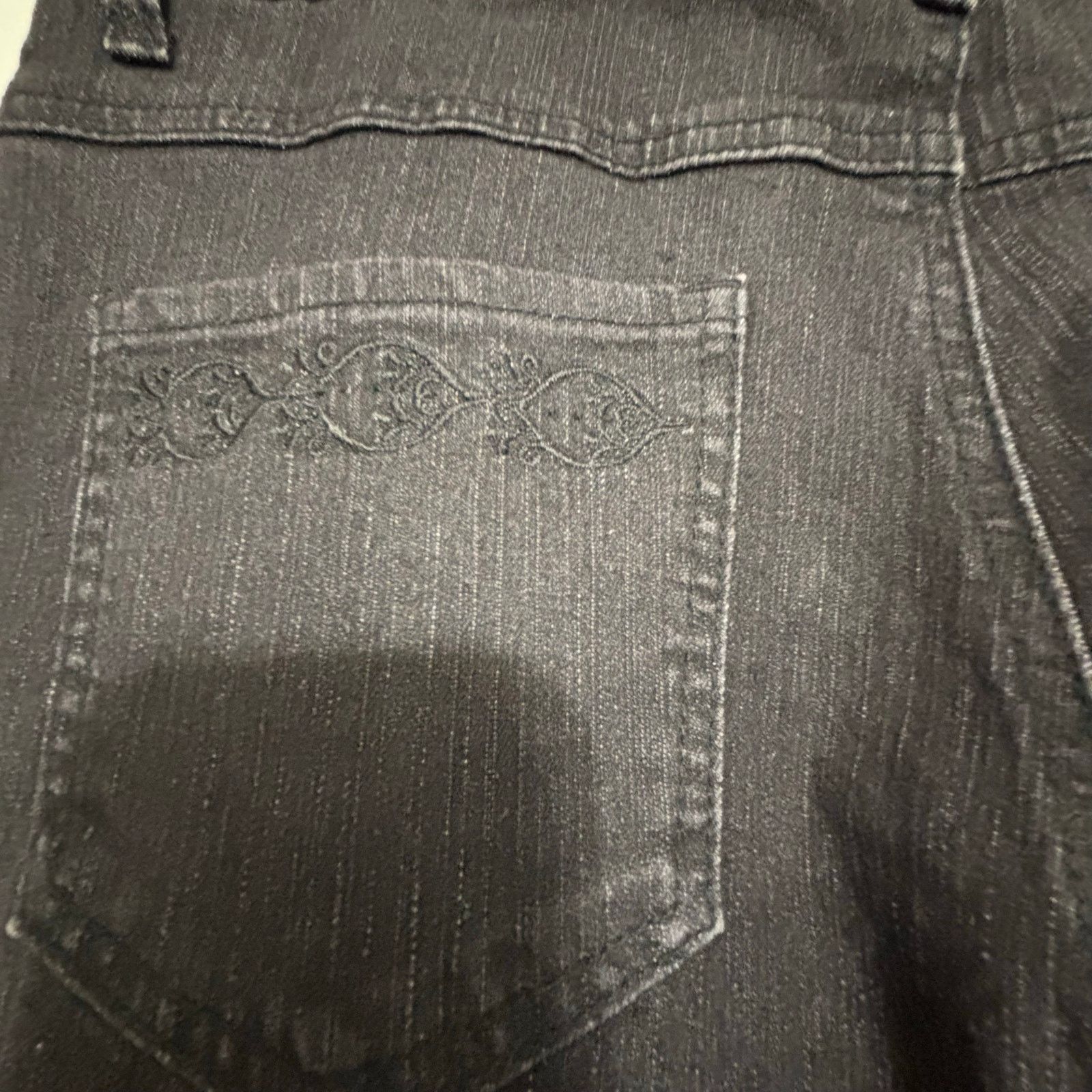 Cos COS Women’s Black Rhinestone Floral Embellished Jeans 12P Size 34" / US 12 / IT 48 - 6 Thumbnail