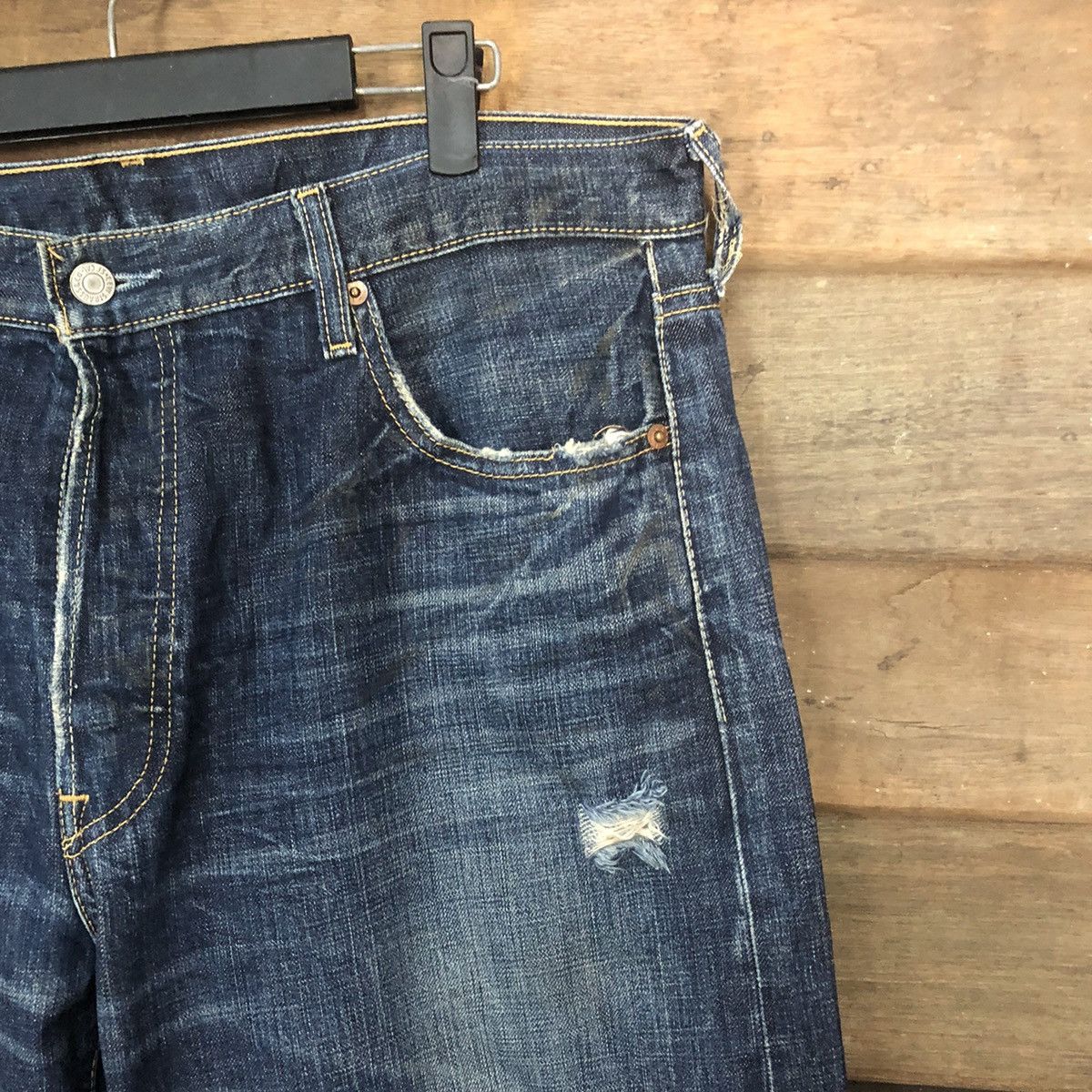 Levi's Levis Strauss & Co 501 Distressed Denim jeans Pants #7322 Size US 35 - 5 Thumbnail