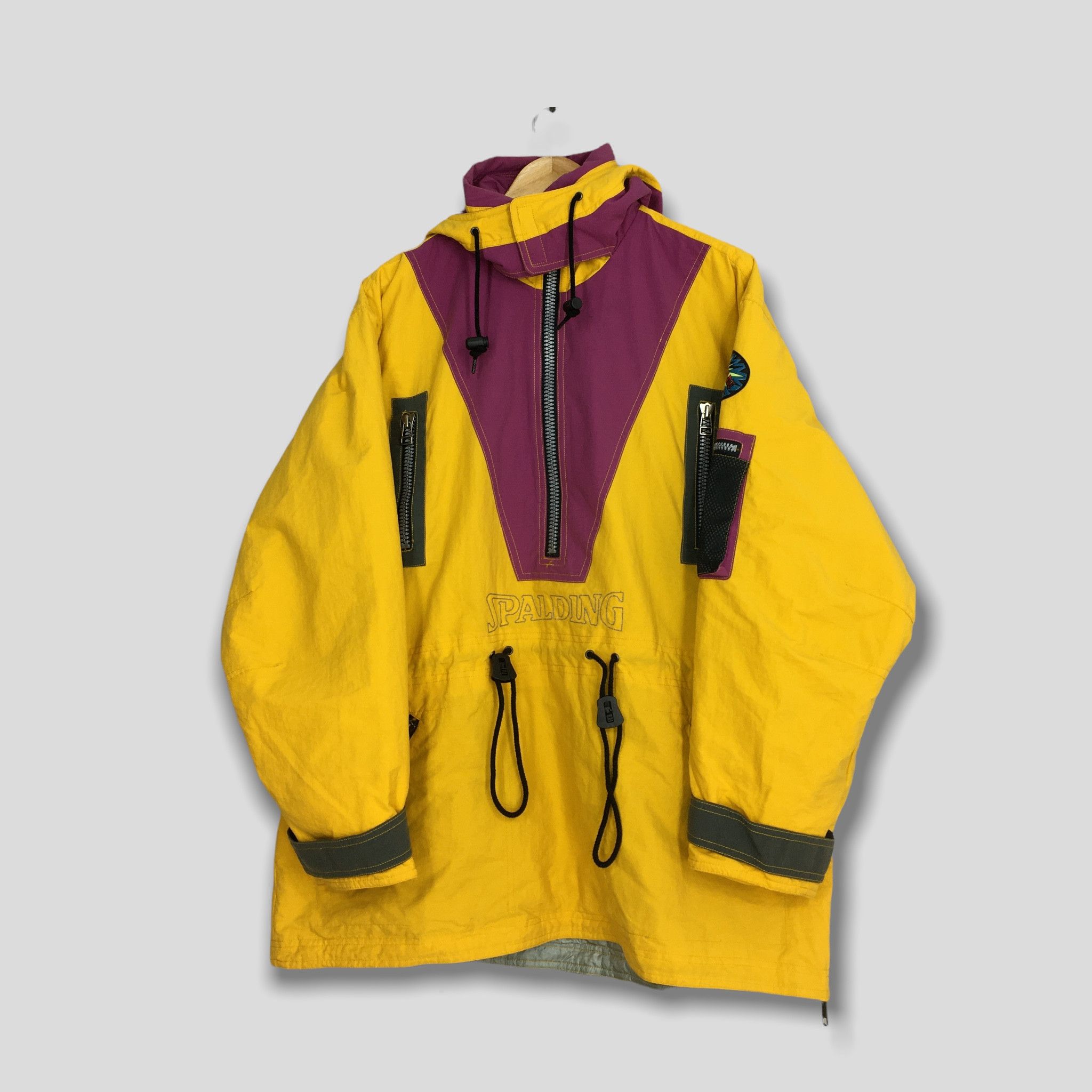 image of Vintage 90's Spalding Anorak Ski Bomber Jacket Large in Yellow, Men's