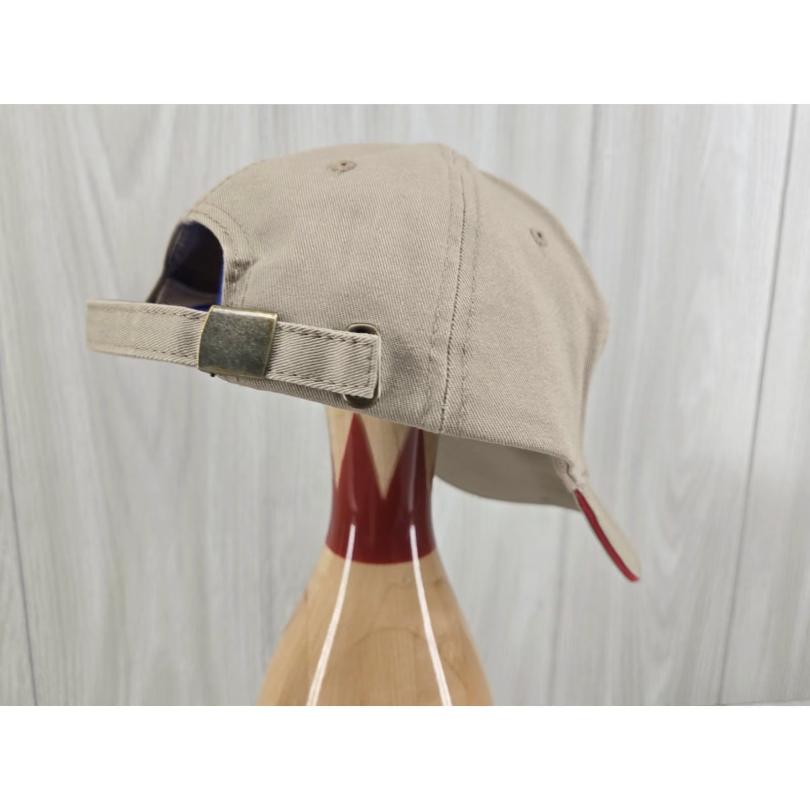 Vintage TSC Adjustable Baseball Cap Hat Tan Red Trim Adult One Size Beige Men Baseball Cap Adjustable Size ONE SIZE - 4 Thumbnail