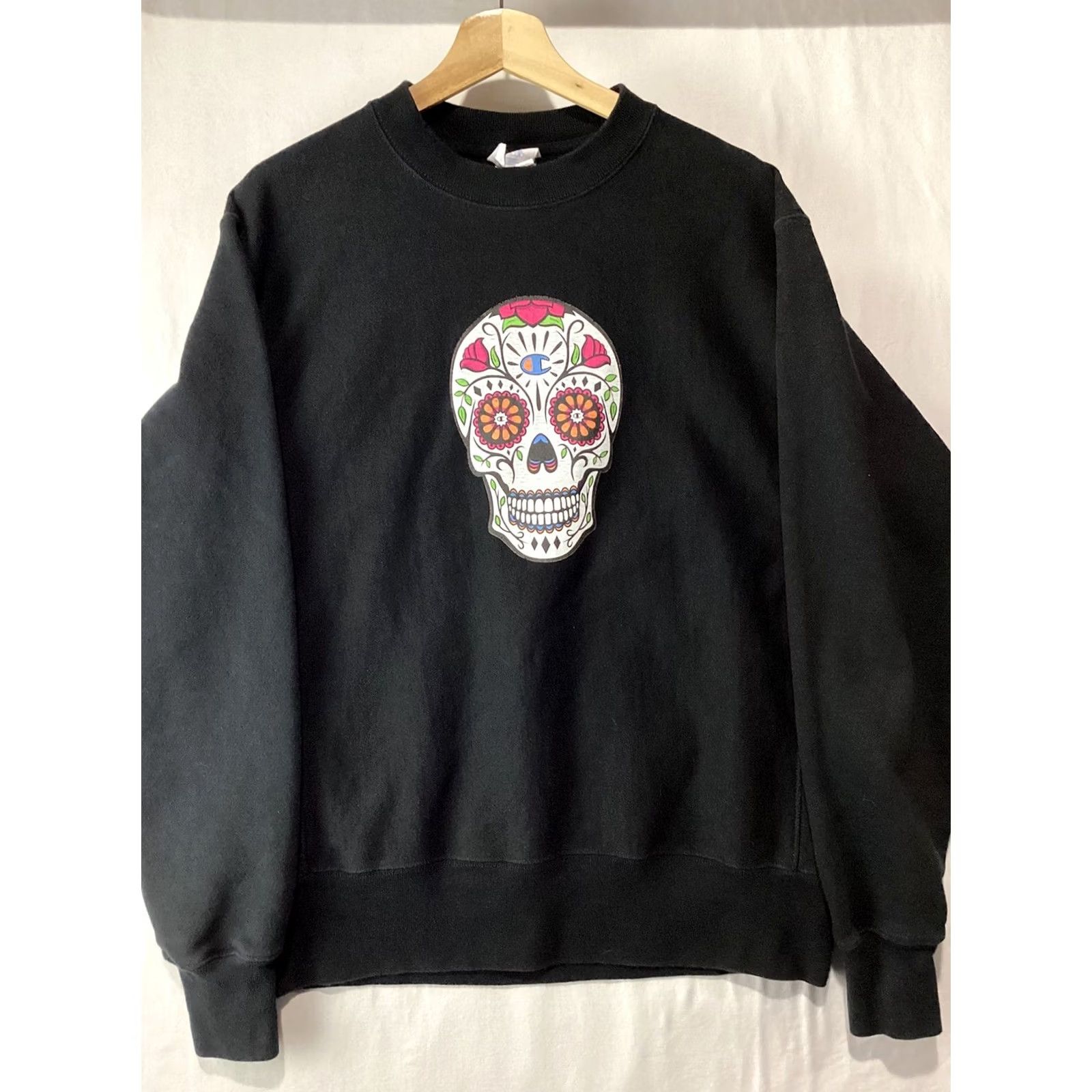 Champion Sugar Skull Sweater Men Medium Champion Reverse Weave Day Of The Dead Sweatshirt Size US M / EU 48-50 / 2 - 2 Thumbnail