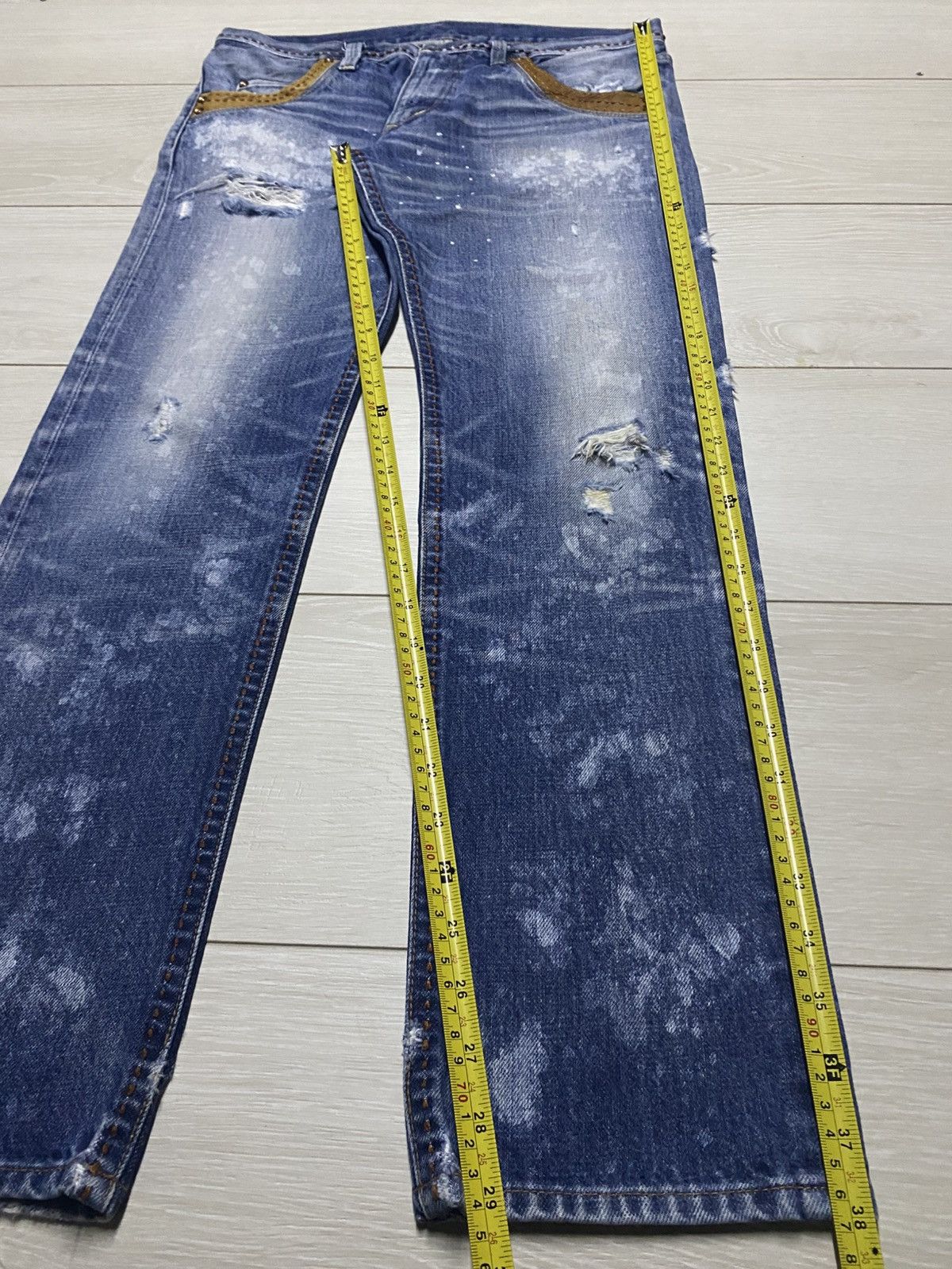 Japanese Brand Japanese Brand RnaSlang Bleach Splatter Slim Fit Jeans Size US 33 - 18 Thumbnail