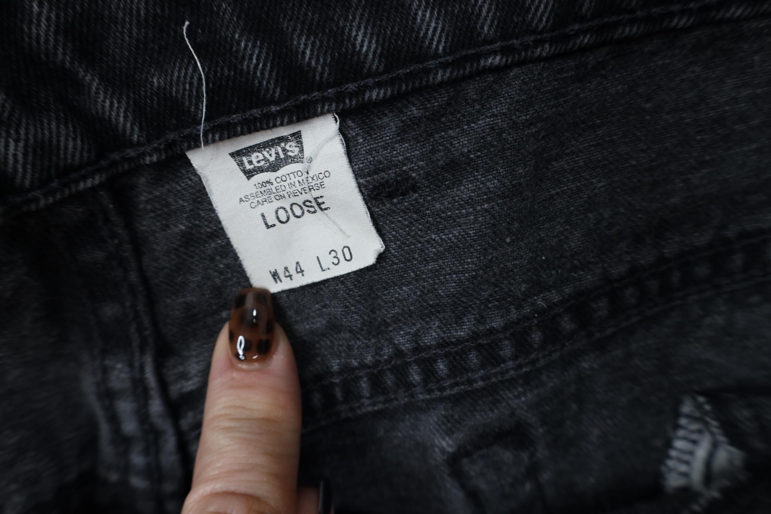 Levi's Vintage 90s Levis Loose Fit Baggy Wide Leg Denim Jeans Black Size US 44 / EU 60 - 10 Thumbnail