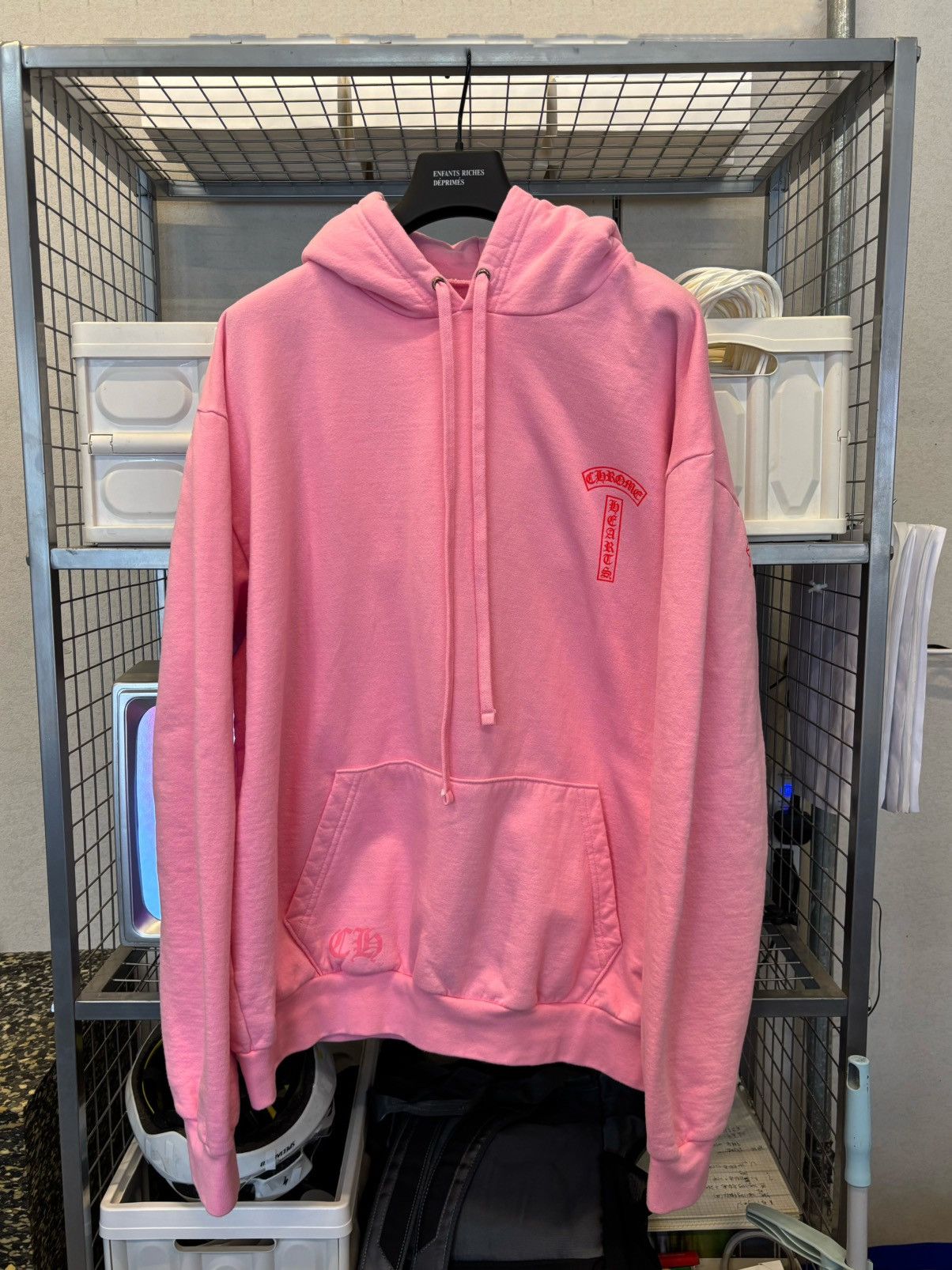 パーカー・フーディ Chrome Hearts / Web Exclusive Horse Shoe Hoodie Black Red Chrome Hearts Black & Pink Online Exclusive Horseshoe Logo
