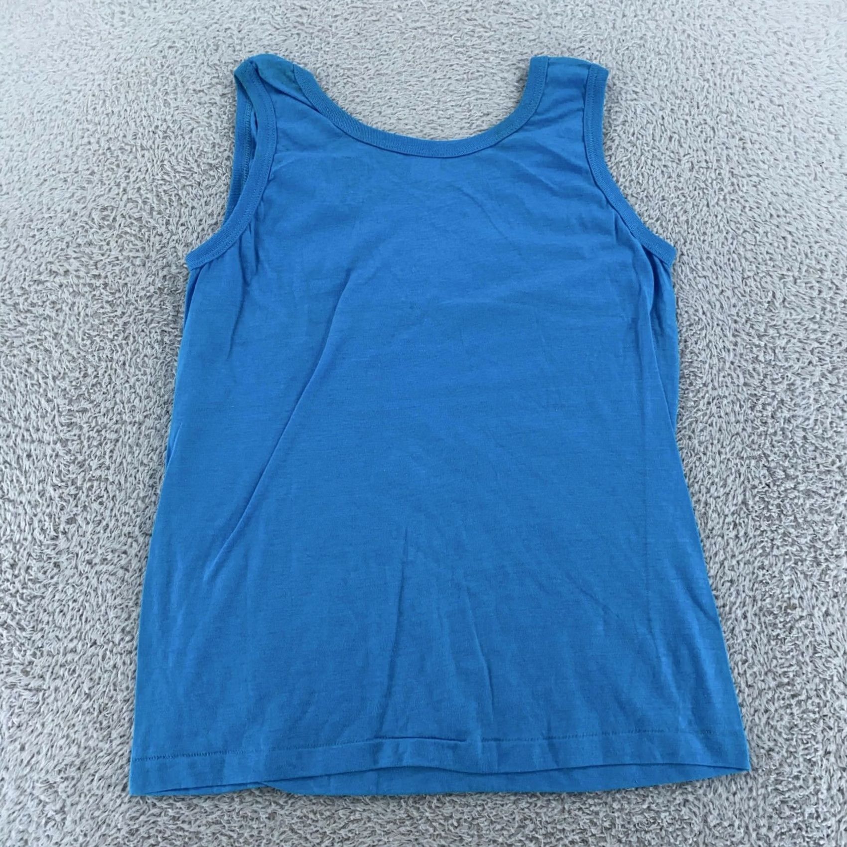 Vintage VINTAGE Screen Stars Tank Top XS Blue Cotton Polyester 50/50 Crew Neck Sleeveless Basic Men Fits XS 80s Size US XS / EU 42 / 0 - 3 Thumbnail
