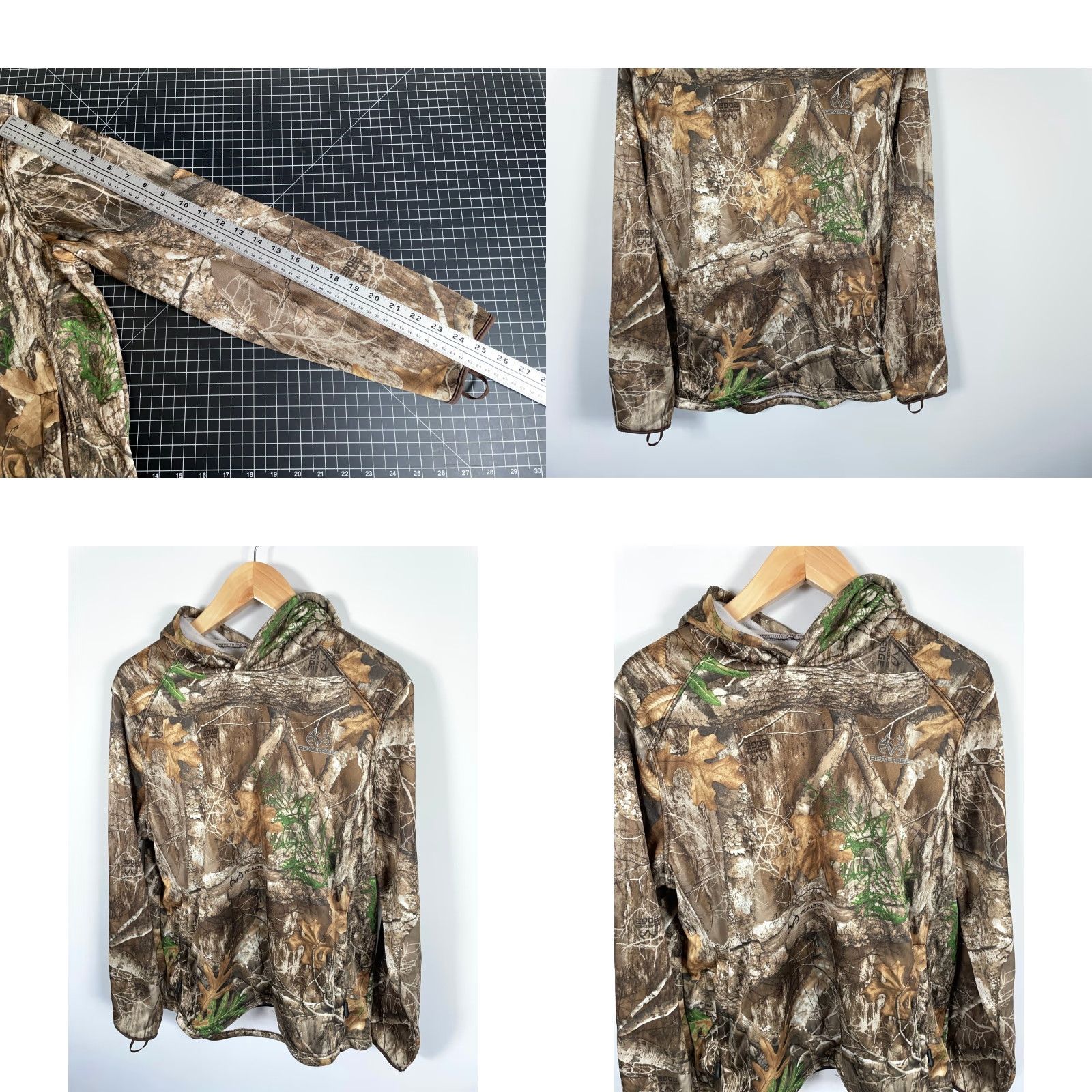 Realtree Realtree Camouflage Hoodie Men's Large Brown Pullover Polyester Fleece Hooded Camping Outdoor Nature Logo Shirt Mens Size US L / EU 52-54 / 3 - 8 Thumbnail