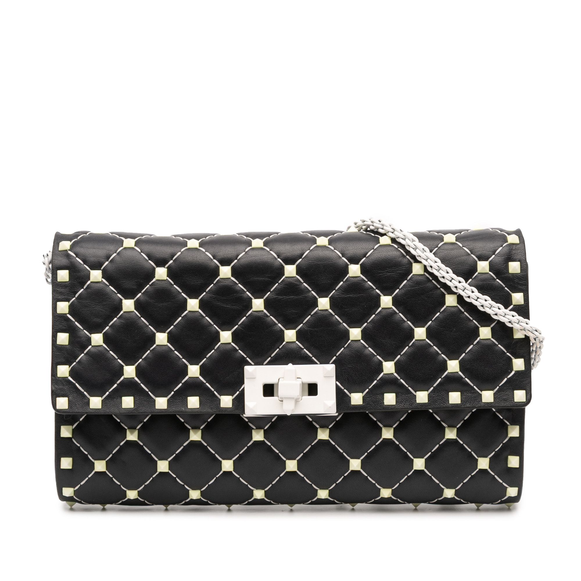 Valentino Valentino Quilted Lambskin Free Rockstud Spike Wallet On Chain Size ONE SIZE - 1 Thumbnail
