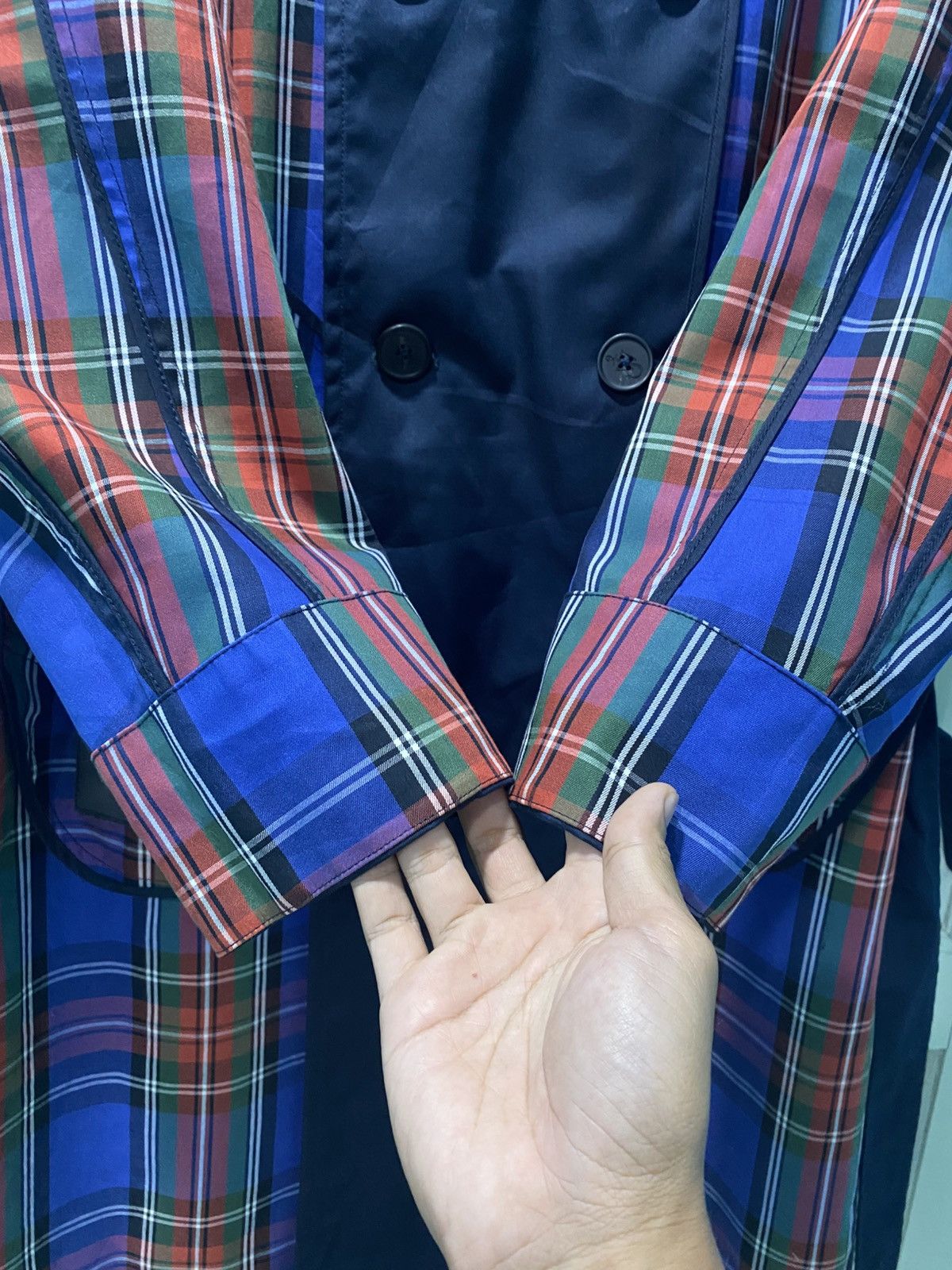 JW Anderson JW Anderson Reversible Trench Coat Navy Blue Tartan Size US L / EU 52-54 / 3 - 5 Thumbnail