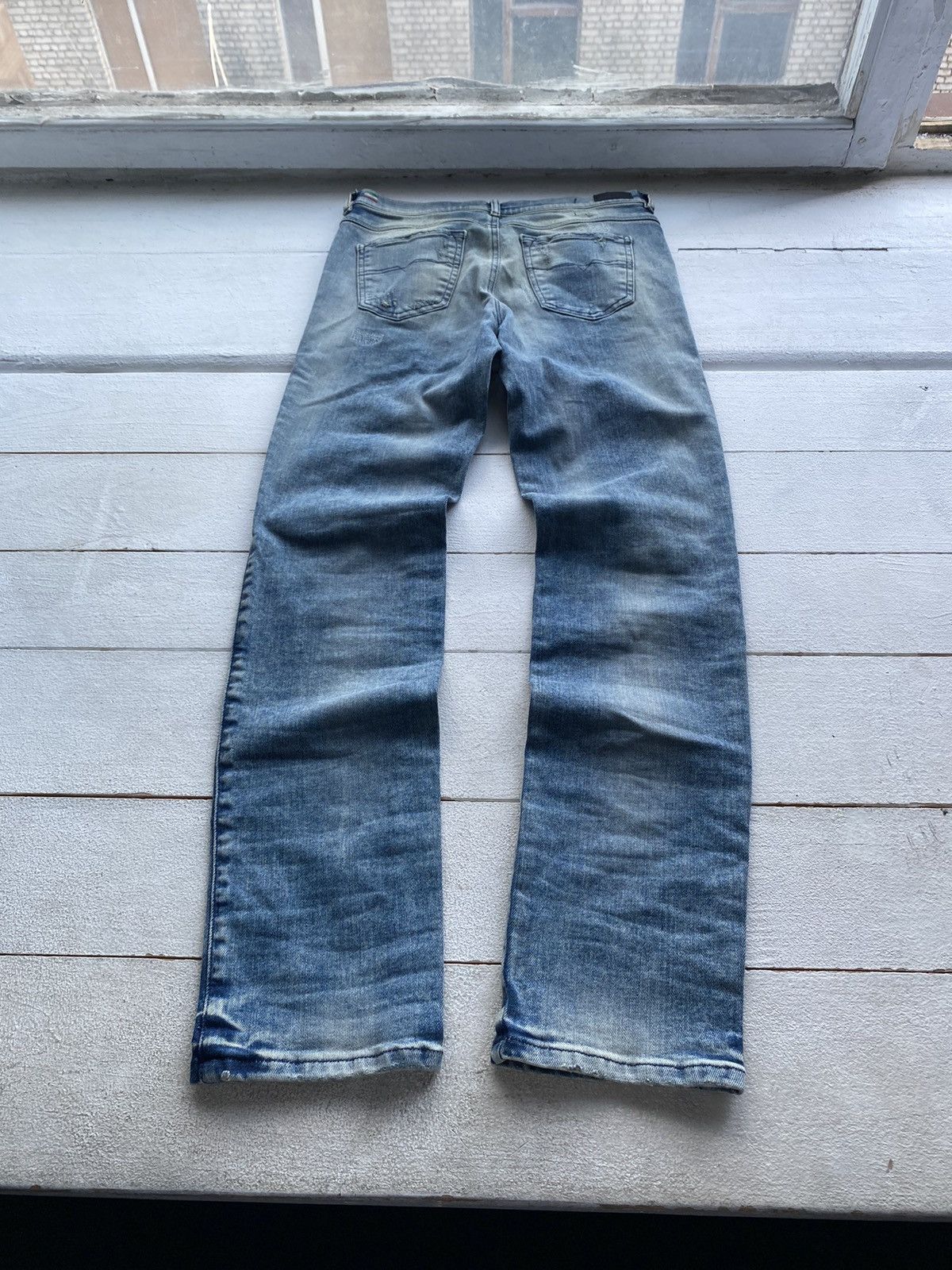 Diesel 🔗Opium Punk Diesel Distressed Washed Slim Straight Jeans Size 28" / US 6 / IT 42 - 13 Thumbnail