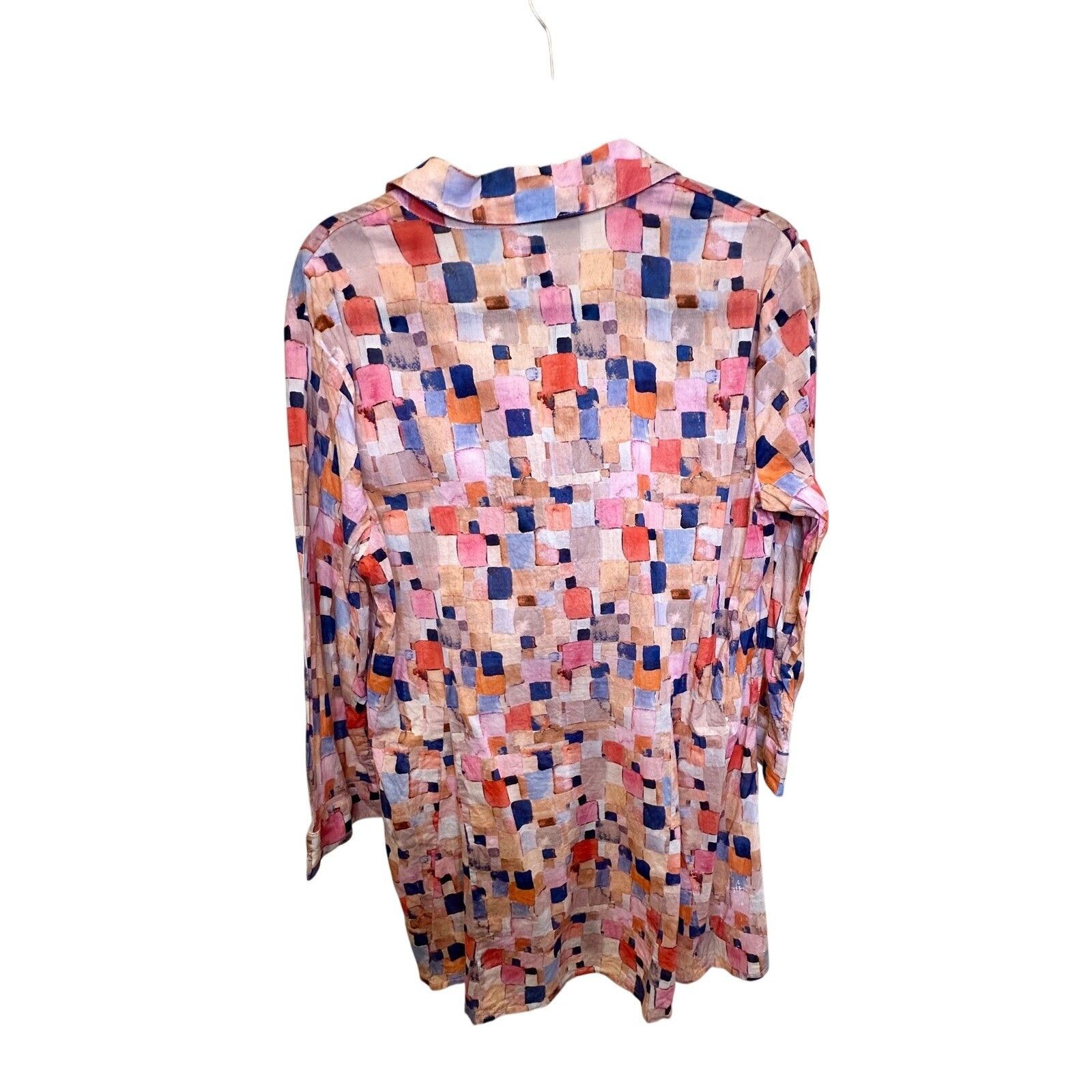 NIC+ZOE NIC+ZOE Watercolor Geometric Button-Front Tunic Top – Size M Size M / US 6-8 / IT 42-44 - 3 Thumbnail