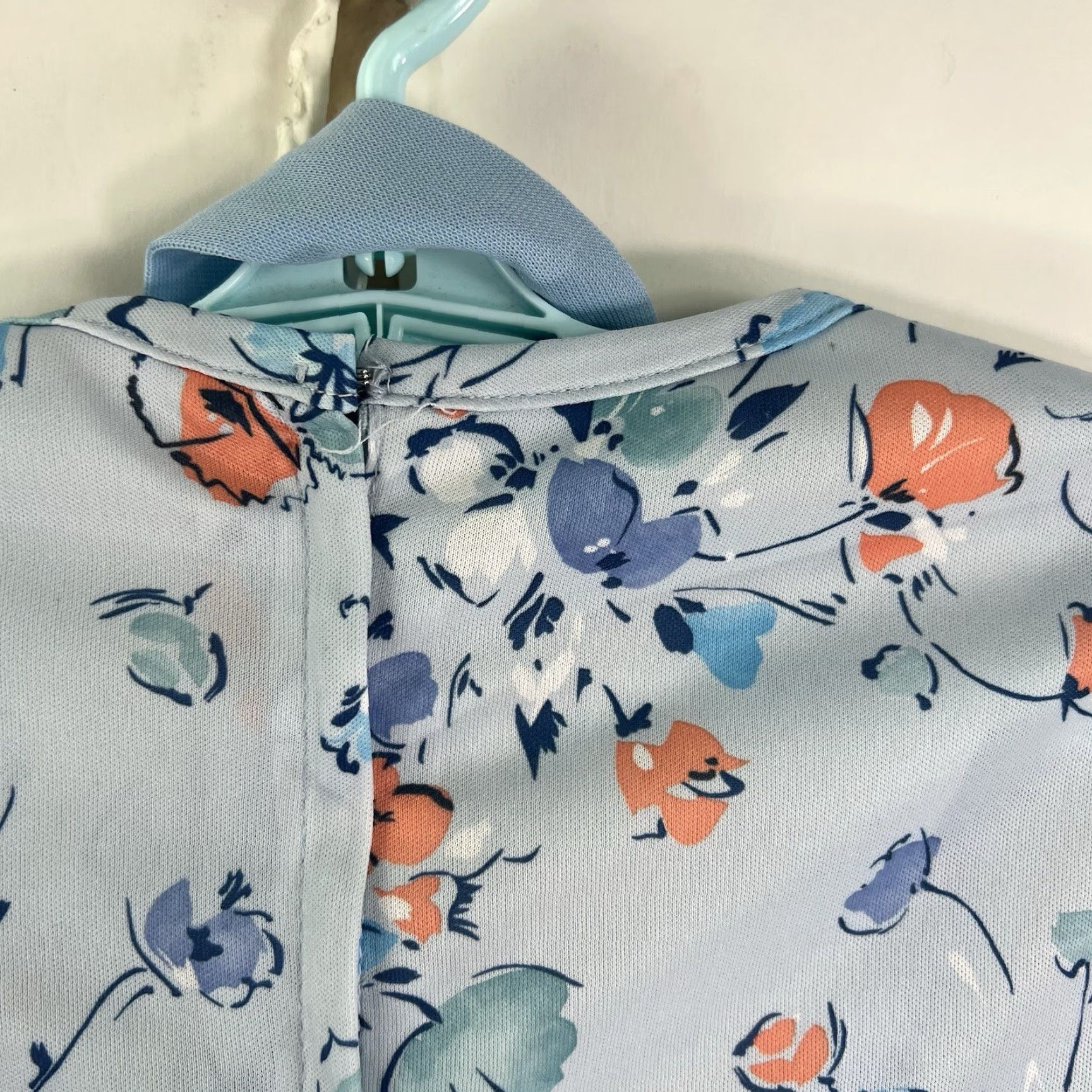 Vintage VINTAGE Linda Mathews Floral Tie Dress 70s Blues Womens L Knee Length 3/4 Sleeve Ballon Sheath Kaftan - Party Wedding Casual Size L / US 10 / IT 46 - 6 Thumbnail