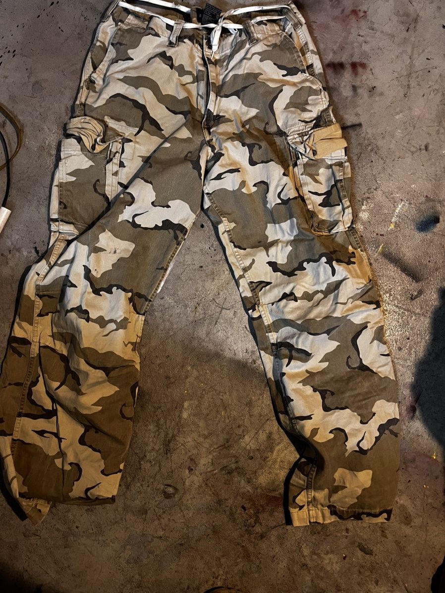 Japanese Brand × Vintage Vintage baggy desert 🏜️🌵camo pants sz 34/34 Size US 34 / EU 50 - 2 Thumbnail
