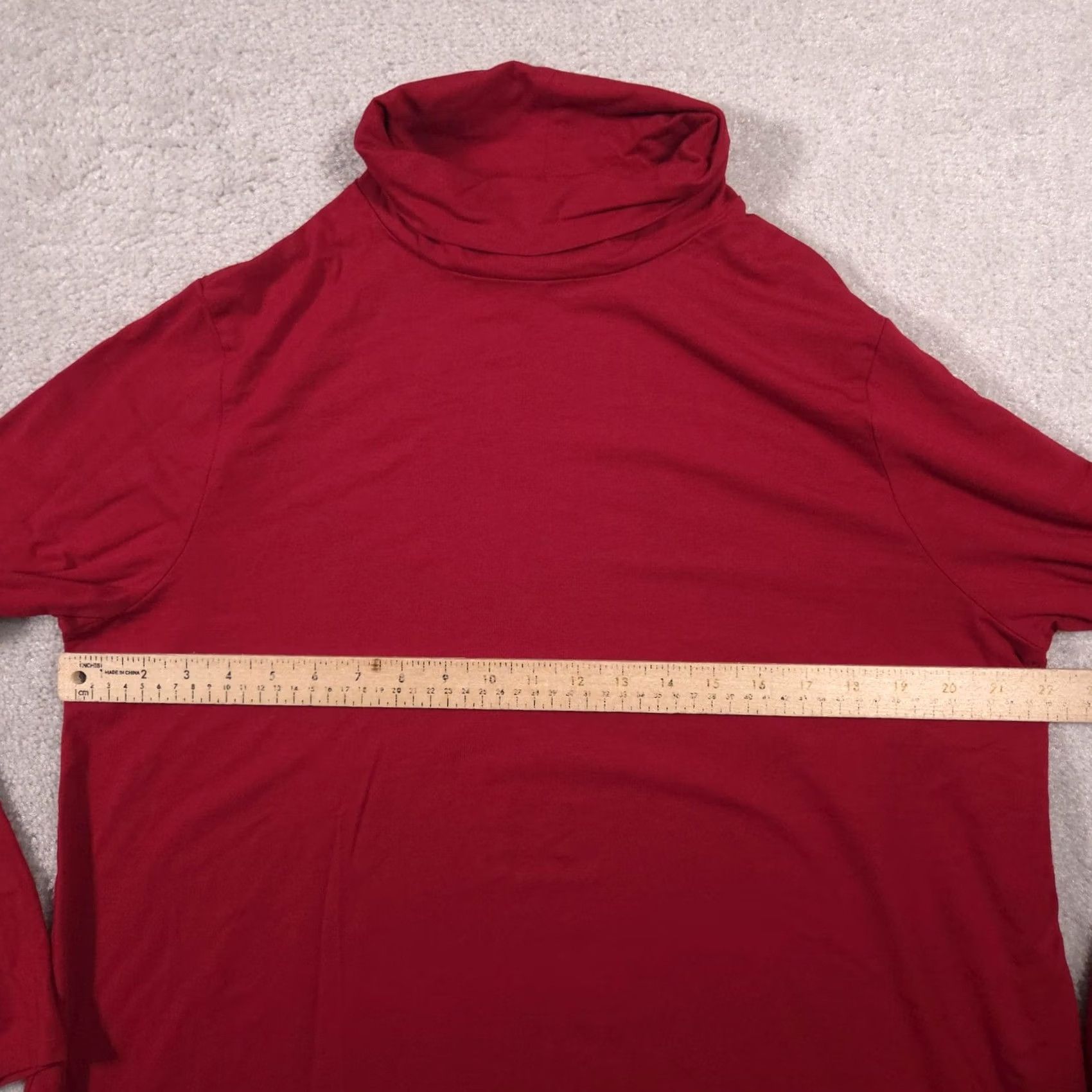 J. Jill J. Jill Shirt Womens XL Red Luxe Supima Turtleneck Long Sleeve Tunic Top Stretch Shirt Woman XL Red Luxe Supima Tunic Size XL / US 12-14 / IT 48-50 - 7 Thumbnail