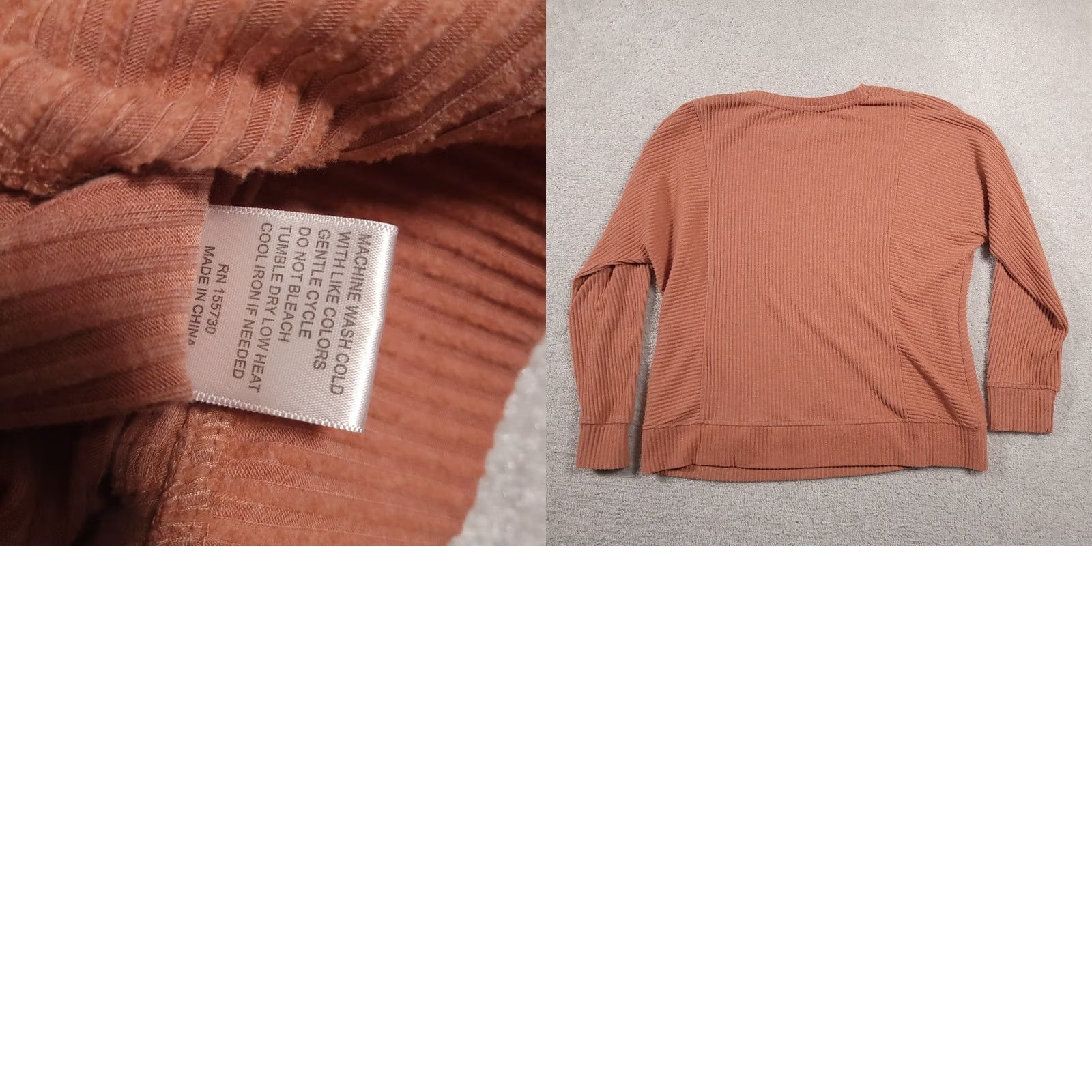 Vintage Rose and Delaney Sweater Womens Medium Orange Ribbed Pullover Crewneck Soft Cozy Size M / US 6-8 / IT 42-44 - 9 Thumbnail