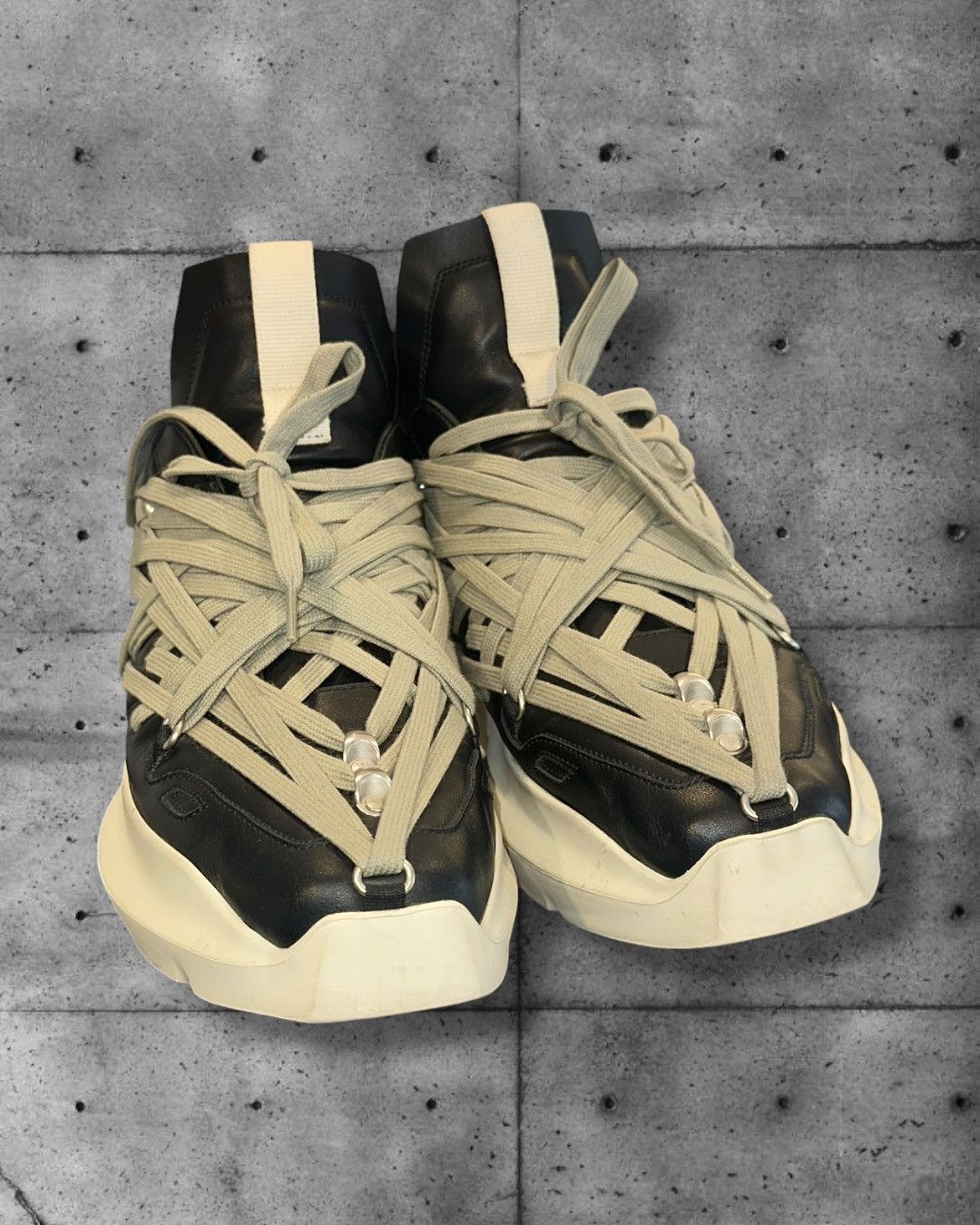 Rick Owens Mega lace geth runners mainline leather Size US 10 / EU 43 - 6 Thumbnail