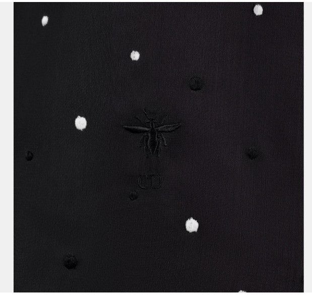 Dior o1w1db10924 Blouse With Dots Motif in Black Size M / US 6-8 / IT 42-44 - 3 Thumbnail